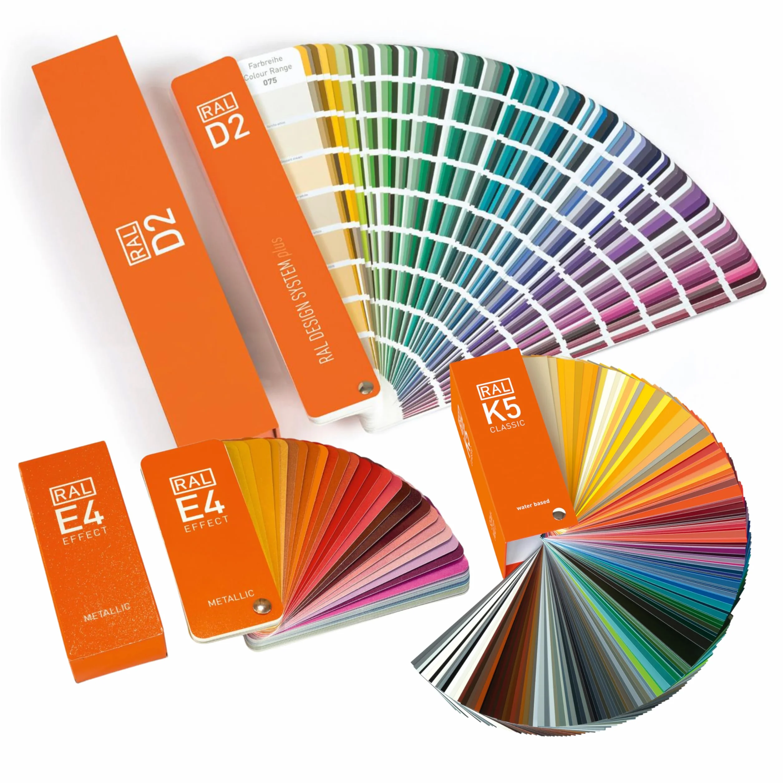 Set di cartelle colori RAL: K5, D2, E4 – tutti i colori
