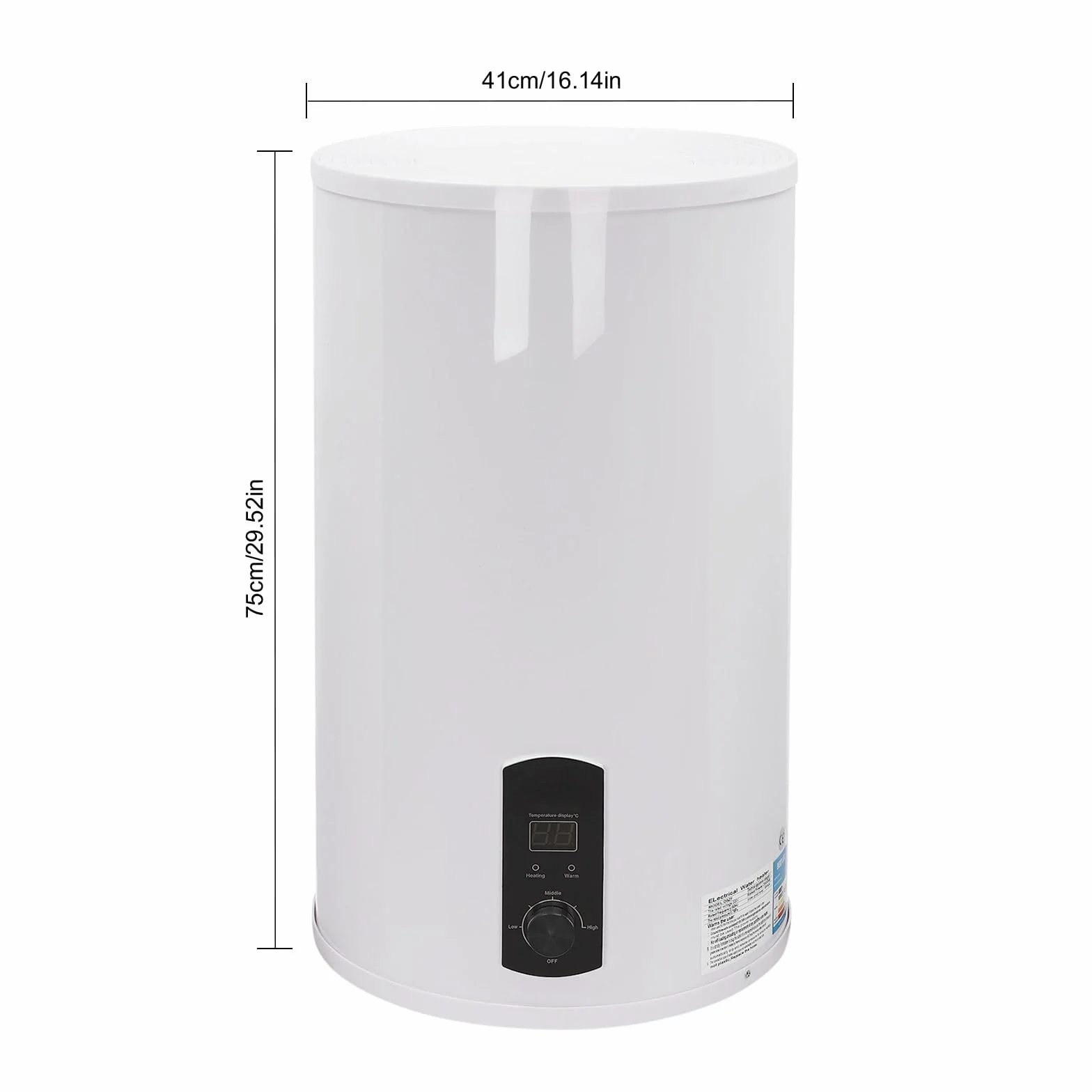 Caldaia scaldabagno 50L/80L/100L/120L, risparmio energetico 2000 W, scaldabagno verticale montato a parete, max. 75 °C, con protezione contro le perdite, spina G1/2 (120 l)