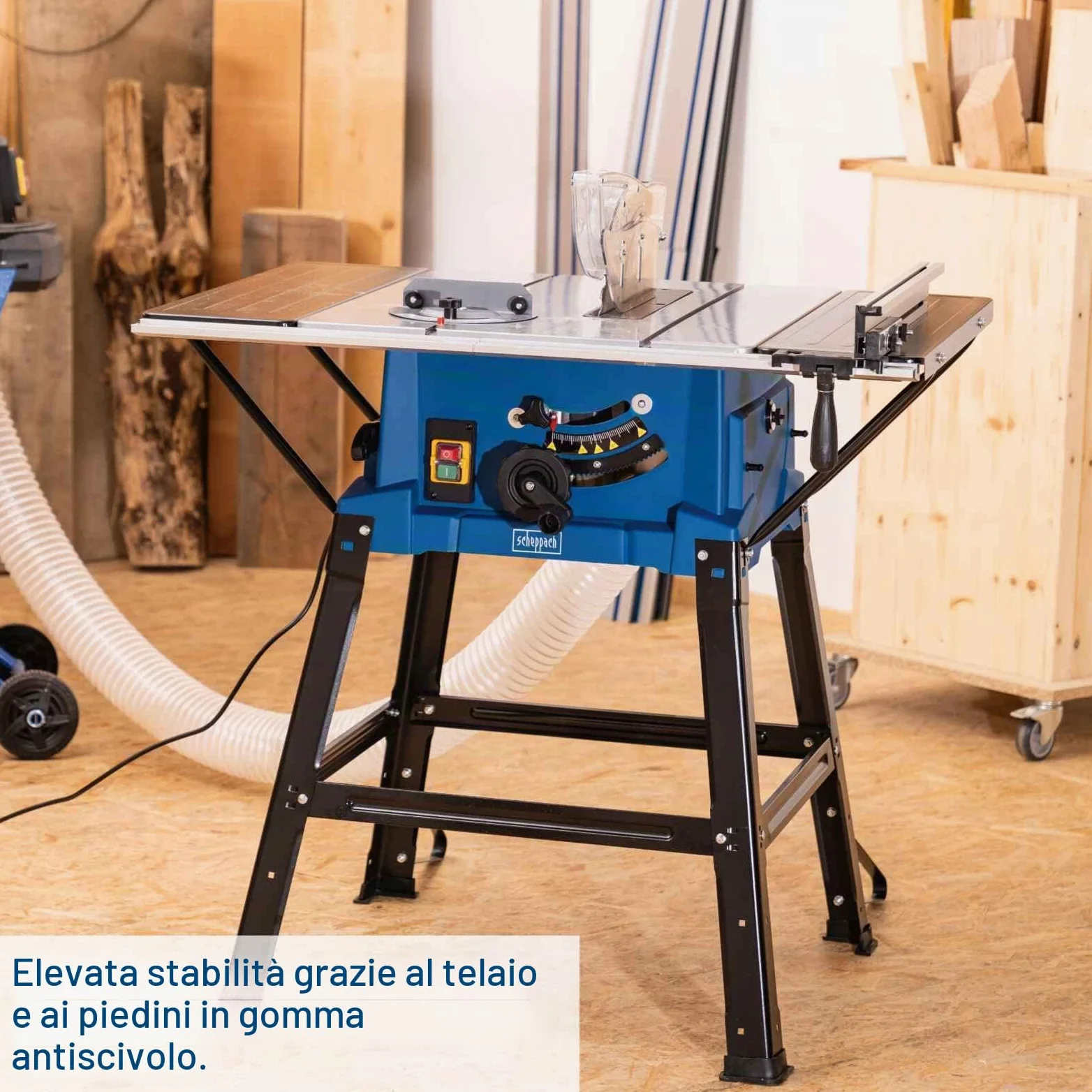 Scheppach Sega circolare da tavolo HS110 | 2000 W | Lama Ø254 mm | Altezza di taglio fino a 87 mm | Allargamenti da tavolo | Viene fornito con protezione lama, guida angolare e guida parallela