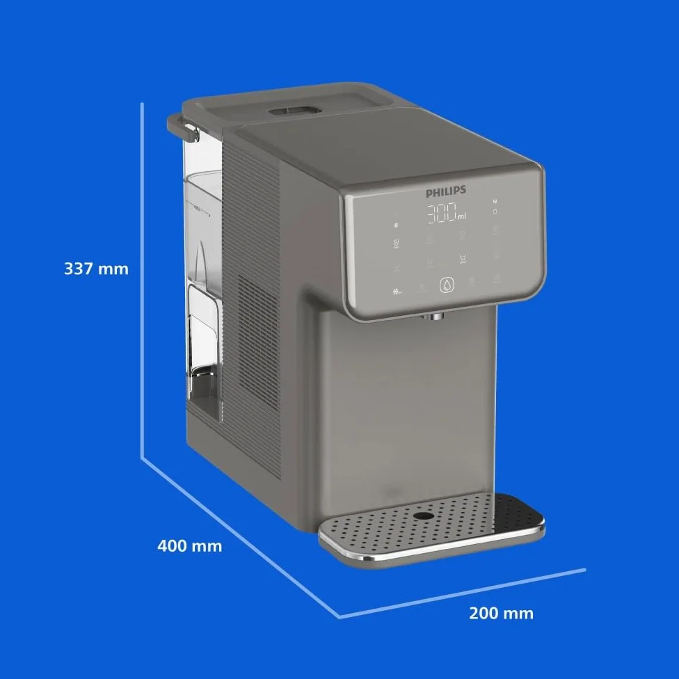Philips 3500 Series Erogatore di Acqua Calda e Fredda con Filtrazione Taste+, Acqua Filtrata Calda e Fredda in Pochi Secondi, Protezione Antibatterica UV-C, Nessuna Installazione Necessaria