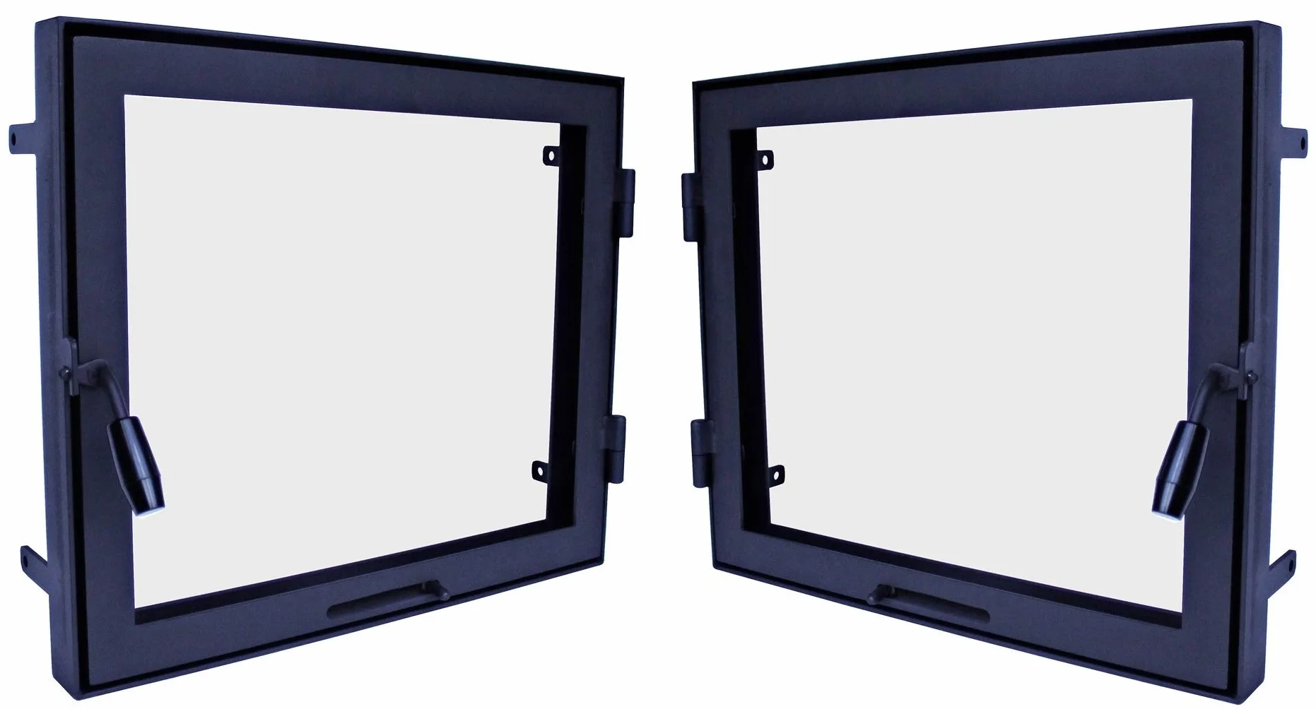 Porta da forno 50 x 40 cm con vetro per pizza, ghisa, per forno in pietra, apertura sinistra, manico destro