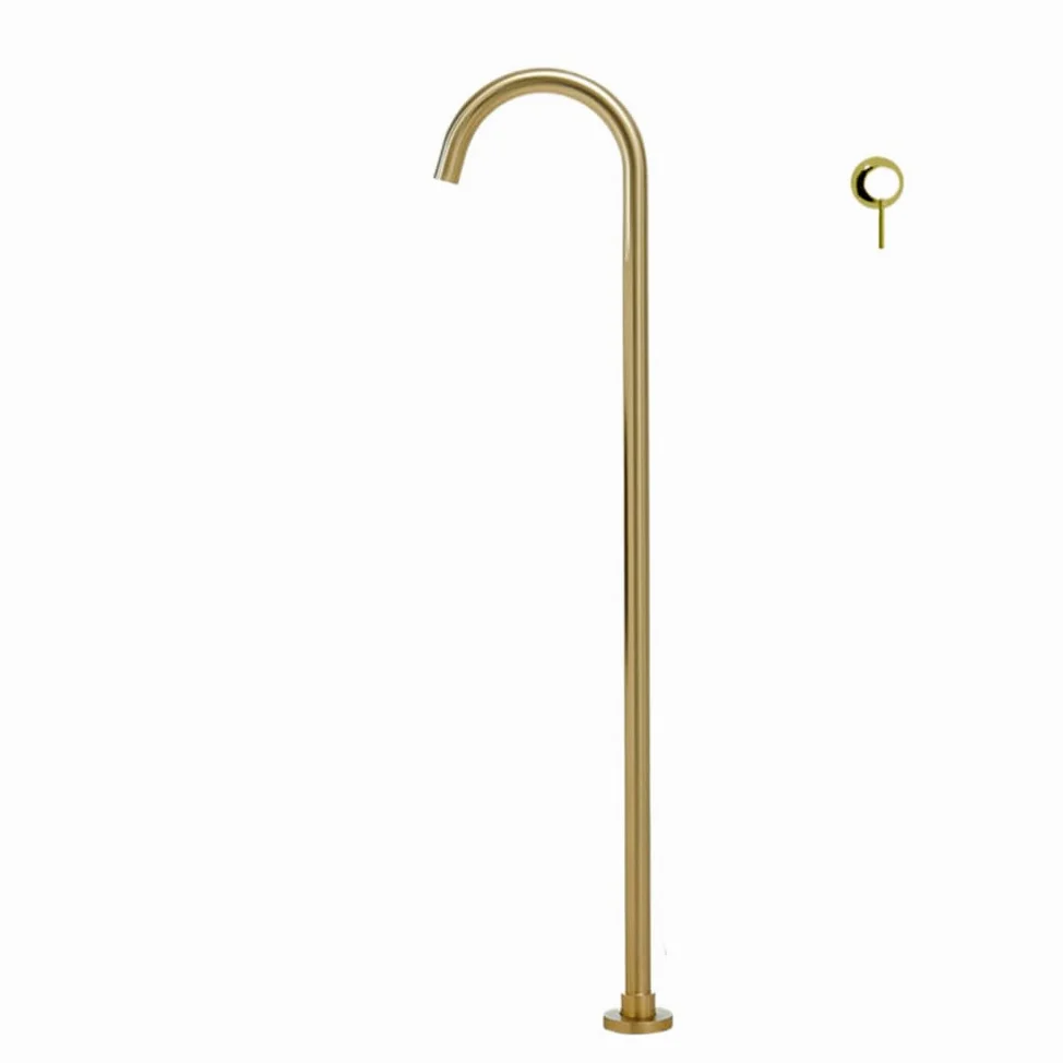 Bagno Vasca da Bagno Miscelatore Acqua Colonna Rubinetto lavabo da Terra Oro Spazzolato, Nero, Canna di Fucile, Oro Rosa, Rubinetto in Ottone Cromato, Oro Spazzolato