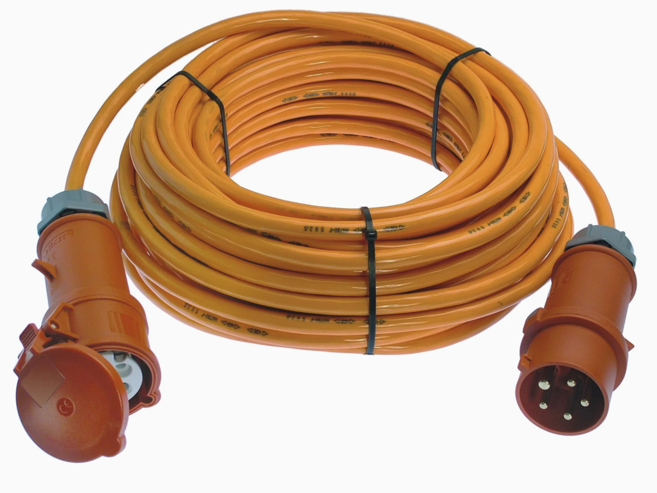as - Schwabe Cavo di prolunga 10 m H07BQ-F 5G2,5-400V, 16A, 5-poli, 6h, 11kW - Prolunga Industriale - Per cantiere, giardino - Prolunga CEE robusta per uso esterno - IP44 - Made in Germany, 59610