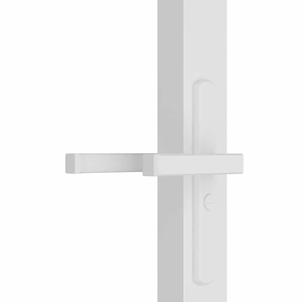 vidaXL Porta Interna 83x201,5 cm Bianca in Vetro ESG e Alluminio