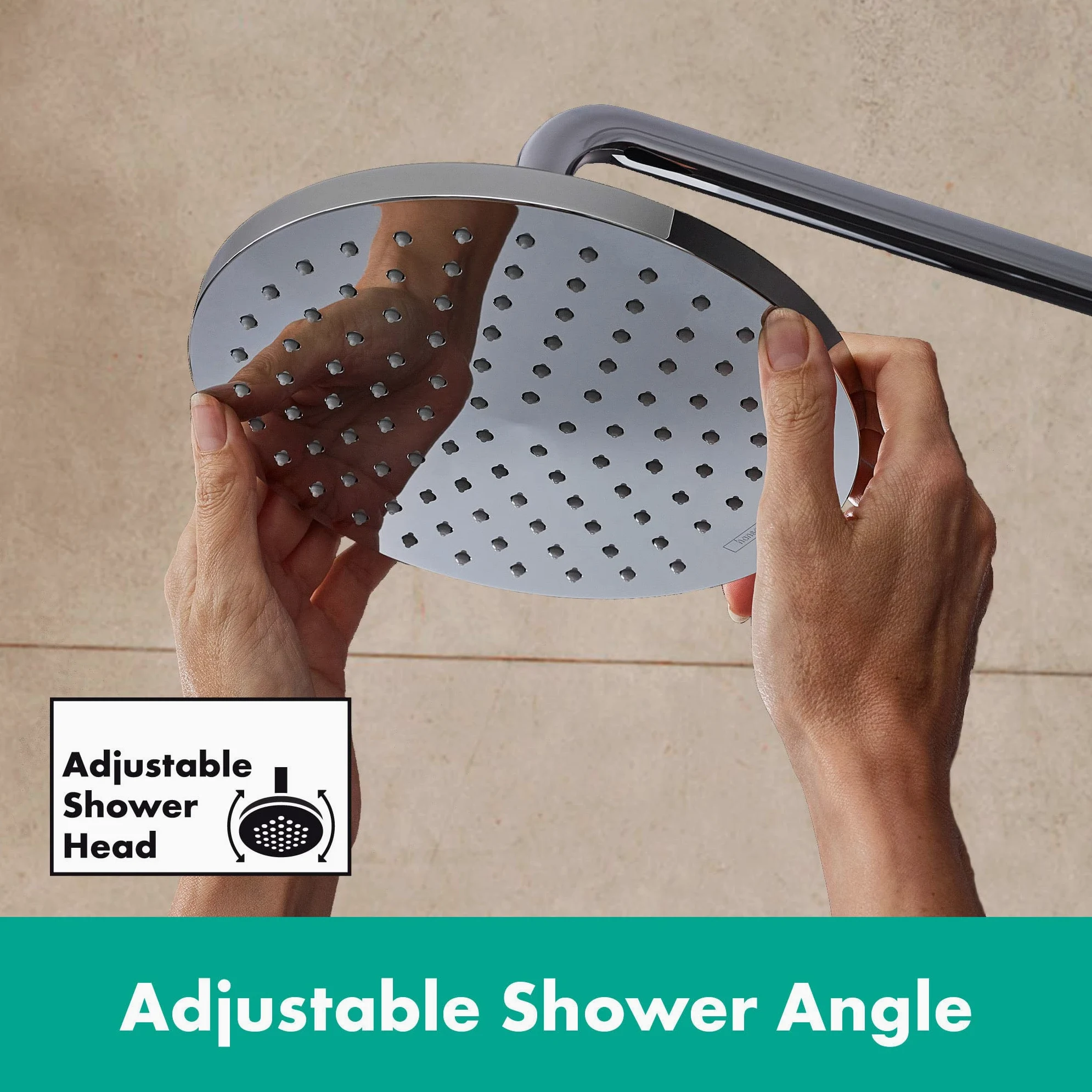 hansgrohe Vernis Blend - Soffione doccia a risparmio idrico max. 7 l/min (EcoSmart), Doccia a pioggia rotondo (205 mm) con 1 getto, con funzione anticalcare, cromo, 26277000