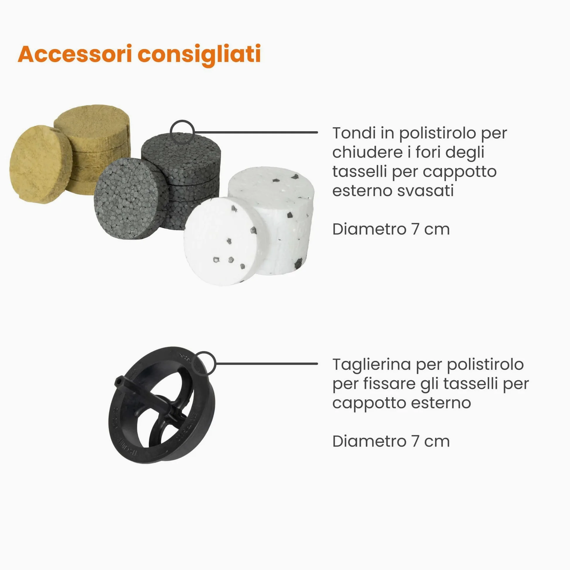 PROTEKTOR Tasselli isolanti 500 pezzi Ø10x160mm con chiodo in plastica per ETICS e per il fissaggio dell'isolamento delle facciate, tasselli antiurto certificati ETA tasselli termici