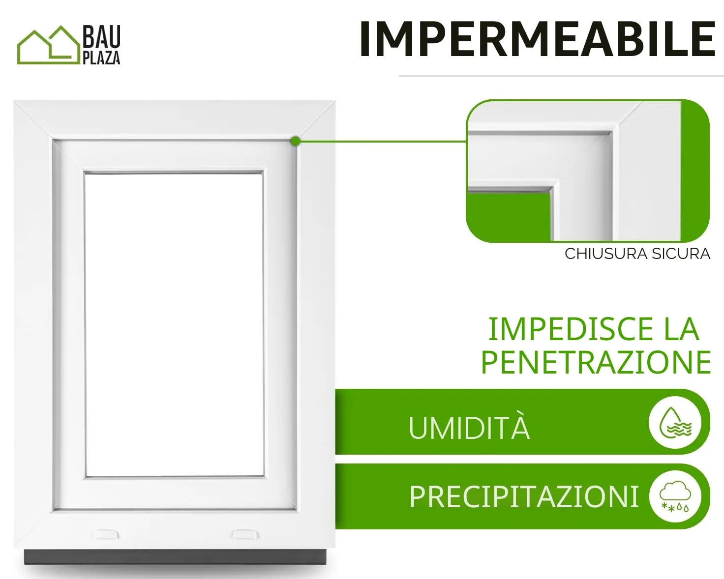 Finestra Serramenti in pvc Bianco - Vetro camera Larghezza x Altezza 60 x 80 cm apertura Destra 600 x 800 mm Funzione Girevole - Ottima scelta