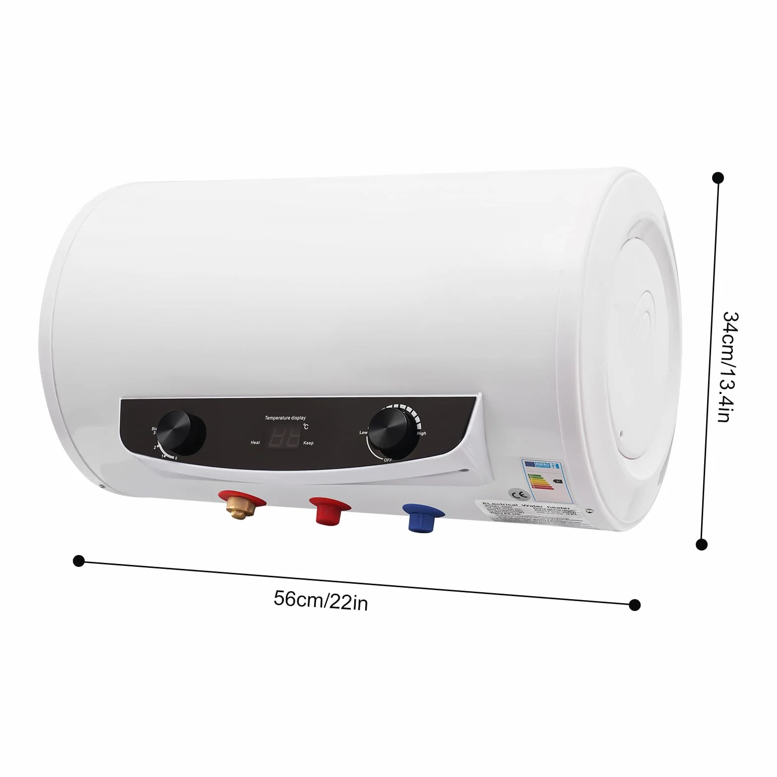 Riscaldatore istantaneo da 220 V, serbatoio dell'acqua elettrico da 50 l/120 l, caldaia orizzontale, scaldabagno elettrico, scaldabagno a parete, bollitore con doccetta (50 l)