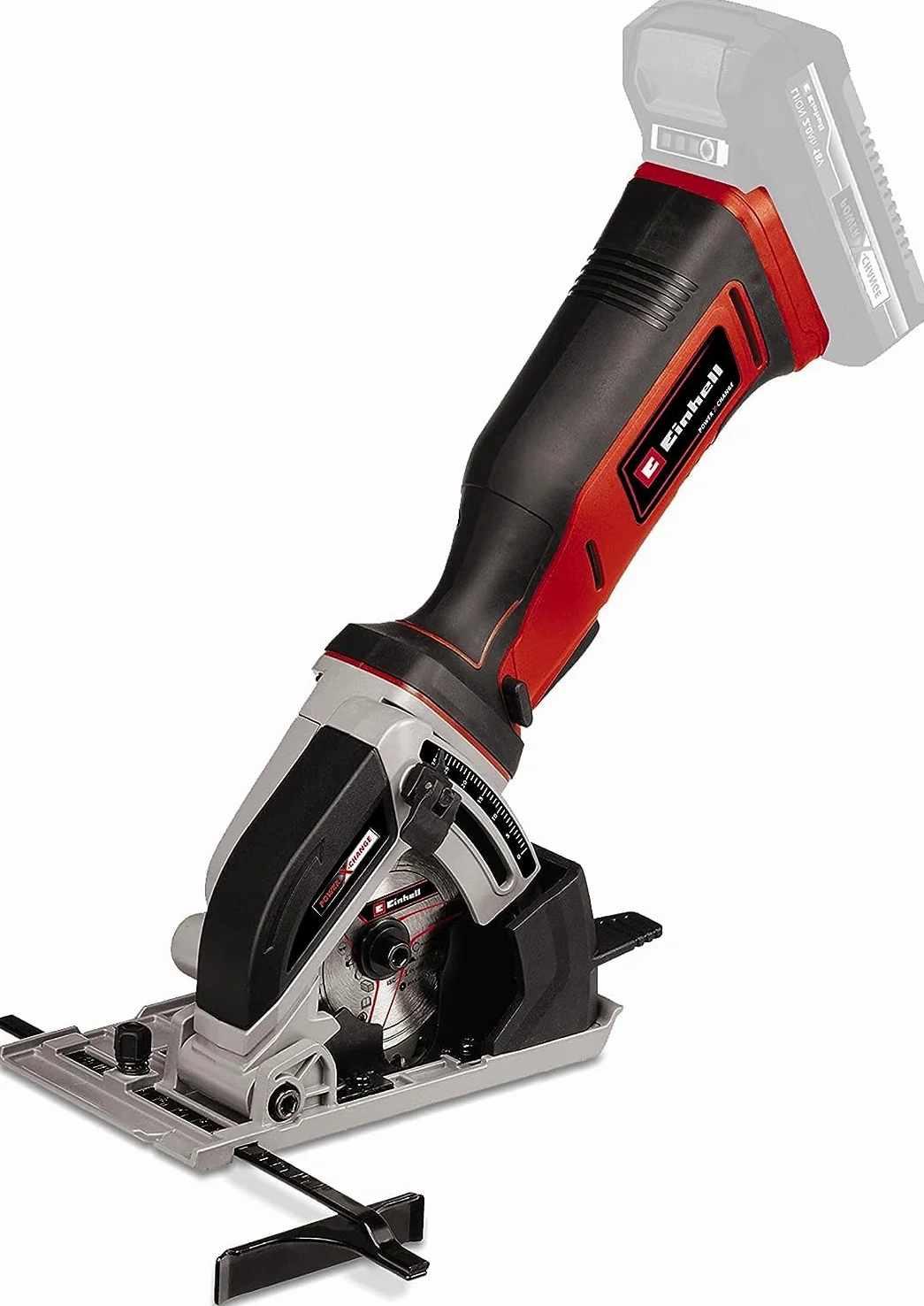 Einhell Mini sega circolare manuale a batteria TE-CS 18/89 Li-Solo Power X-Change (18 V, ioni di litio, 2500 min-1, profondità di taglio 28 mm, diametro della lama 89 mm, senza batteria e caricatore)