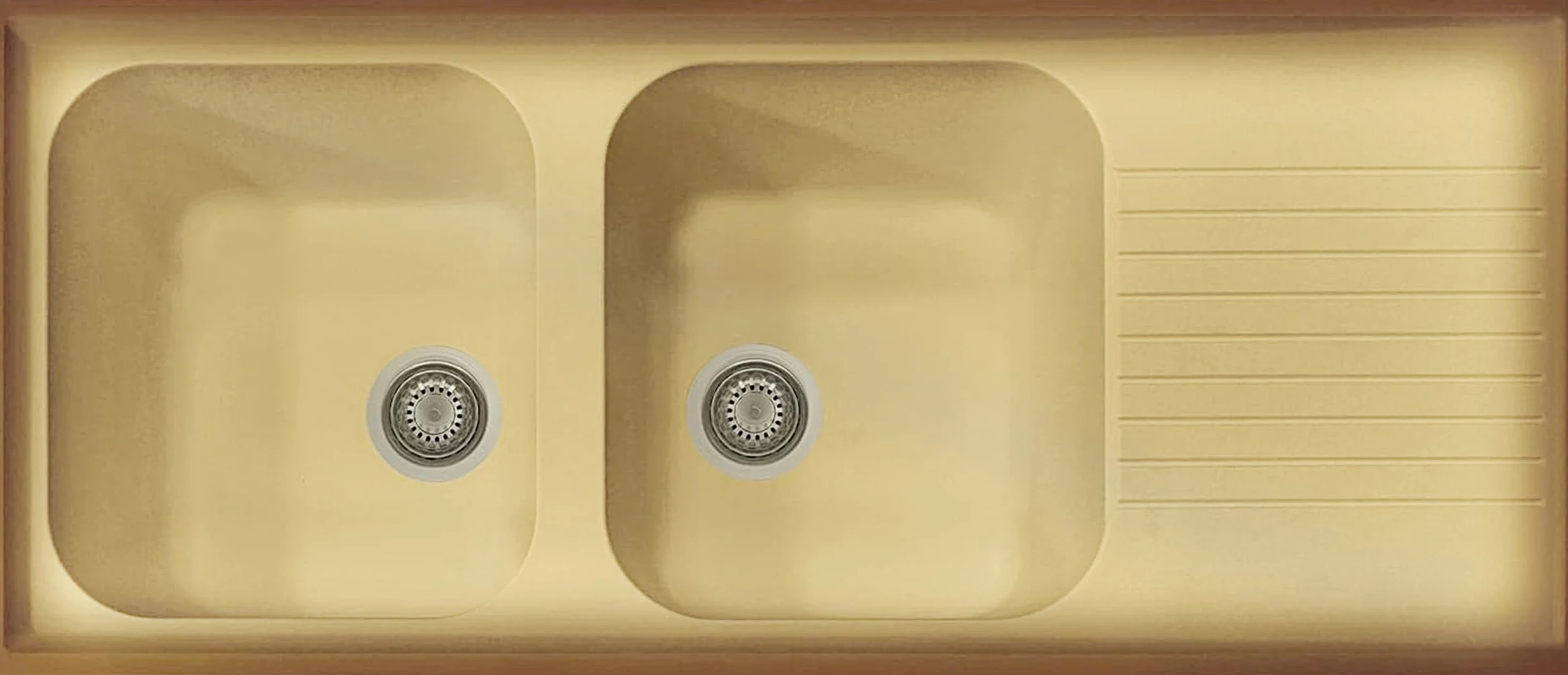 Focus lavello cucina Provenza Terra di Francia 2 vasche con gocciolatoio 116 x 50 cm Made in Italy