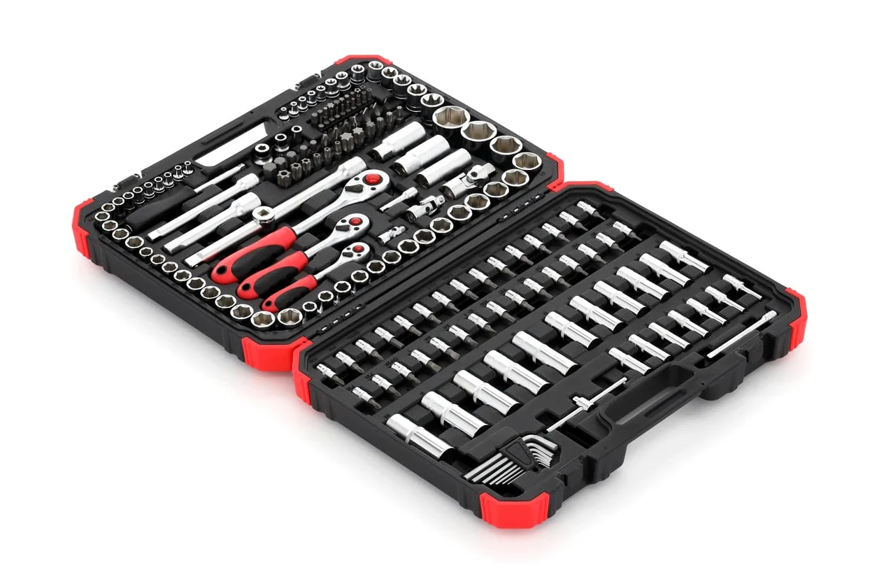 GEDORE set di chiavi a bussola 1/4", 5/16", 3/8", 1/2", 172 pezzi, Nero rosso
