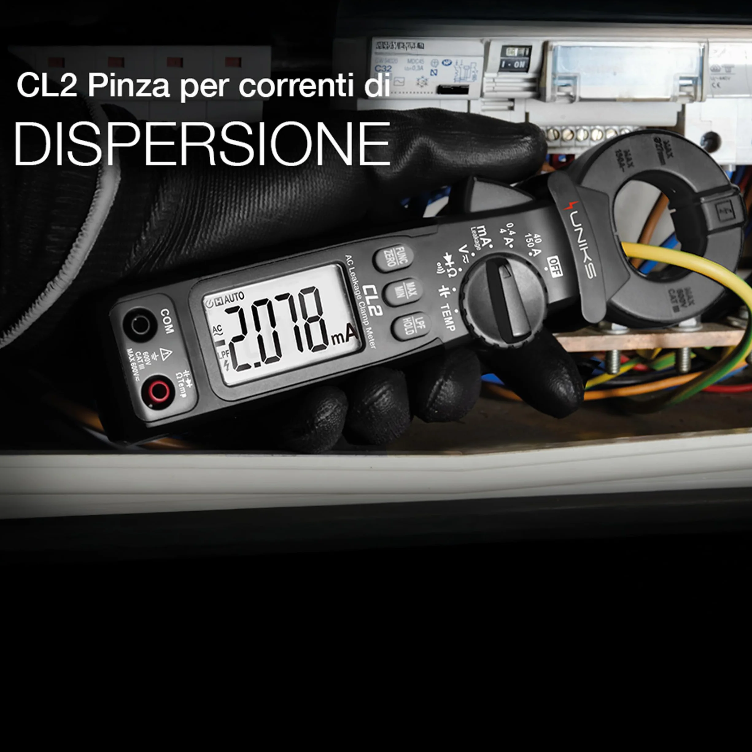 UNIKS - Kit RAPIDPROEDITION2 CL2 + RapidPRO – Pinza Amperometrica per Dispersione e Tester Professionale RCD, Terra e Prese, Multimetro TRMS AC/DCe