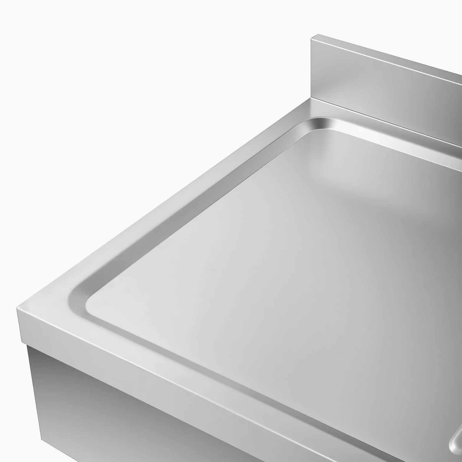 Lavelli da cucina commerciali 100 x 60 x 80 cm, in acciaio inox con capacità di carico 300 kg. Lavello in acciaio inox spazzolato con 1 vasca (a destra) con rubinetto, tubo di scarico, filtro per