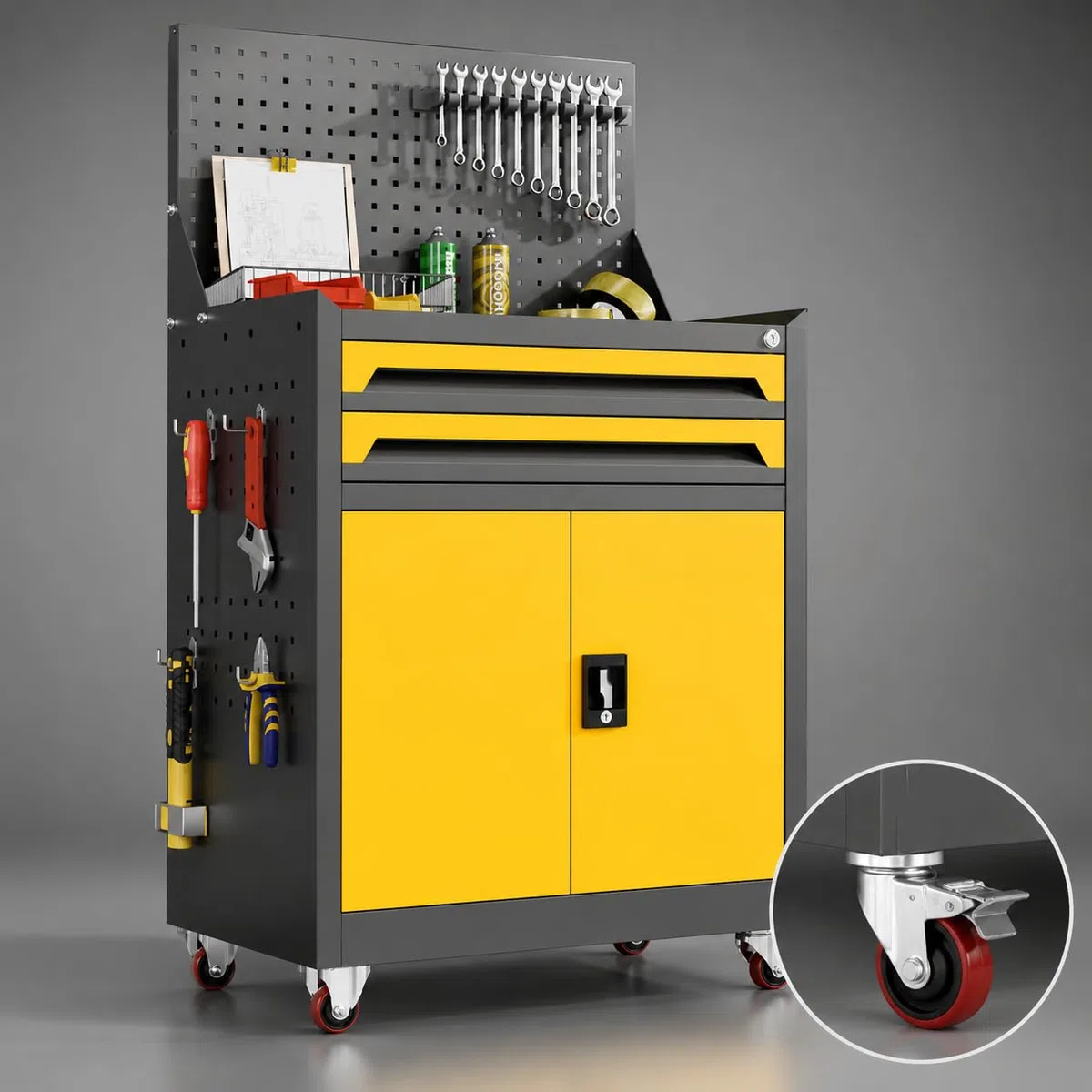 Carrello Portautensili Mobile, Giallo