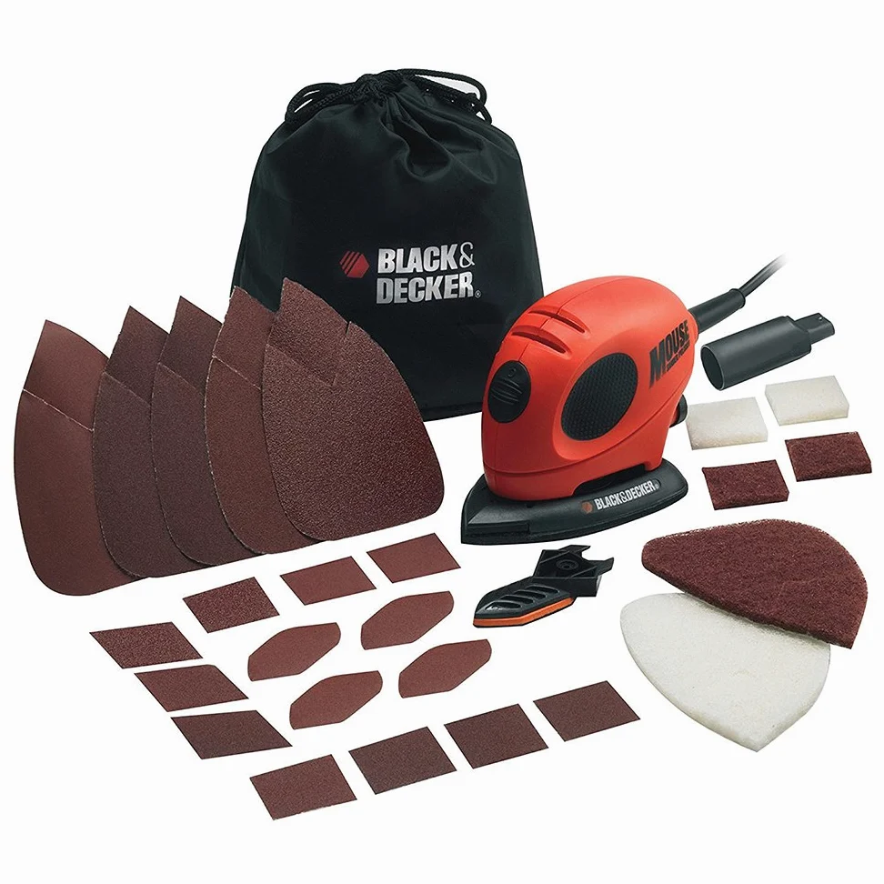Black+Decker KA161BC-QS - Levigatrice per mouse 55 W, con borsa e 15 accessori