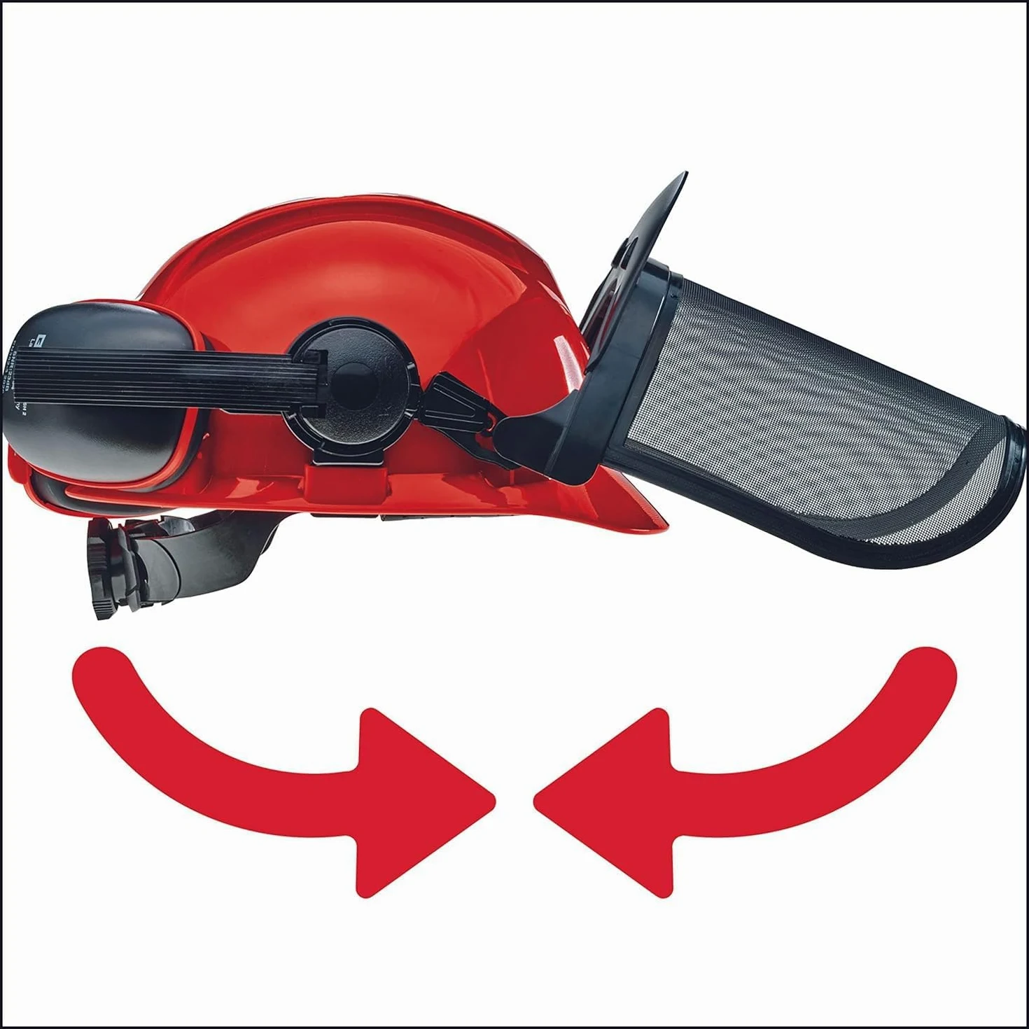 Einhell elmetto protettivo (circonferenza 52 - 66 cm, con visiera sollevabile, con para orecchie sollevabili)