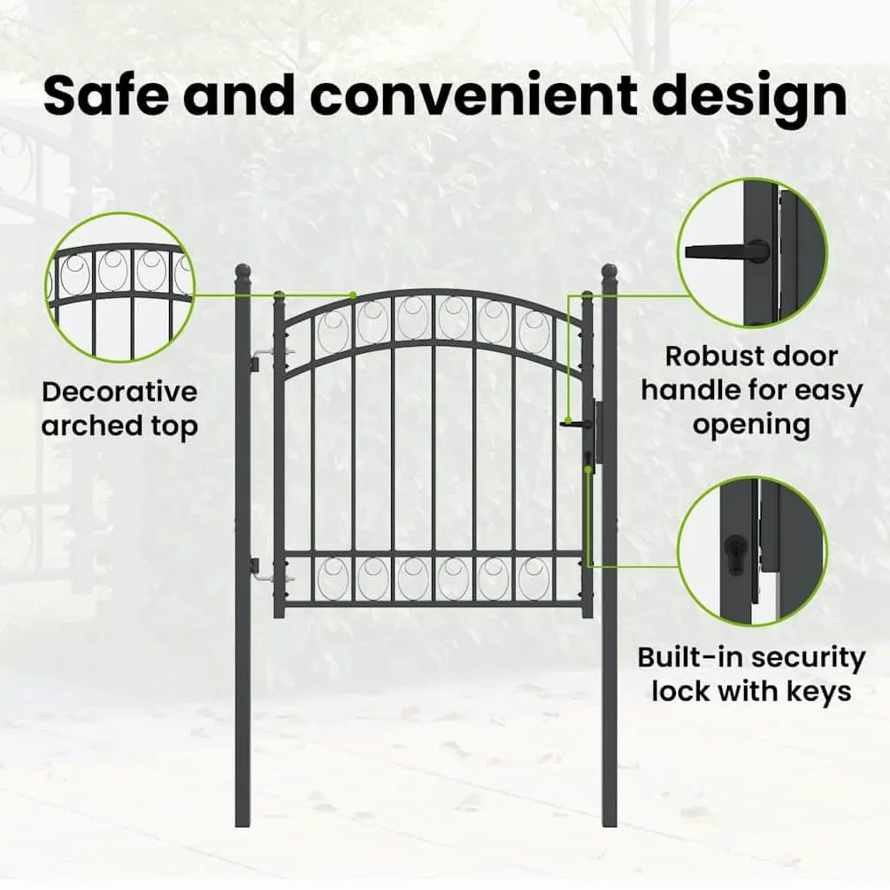 vidaXL Cancello per recinzione EMMEN 100 x 100 cm, Sicurezza per Giardino e Terrazza, Cancello in Acciaio Moderno, Barriera Resistente, Montaggio Facile