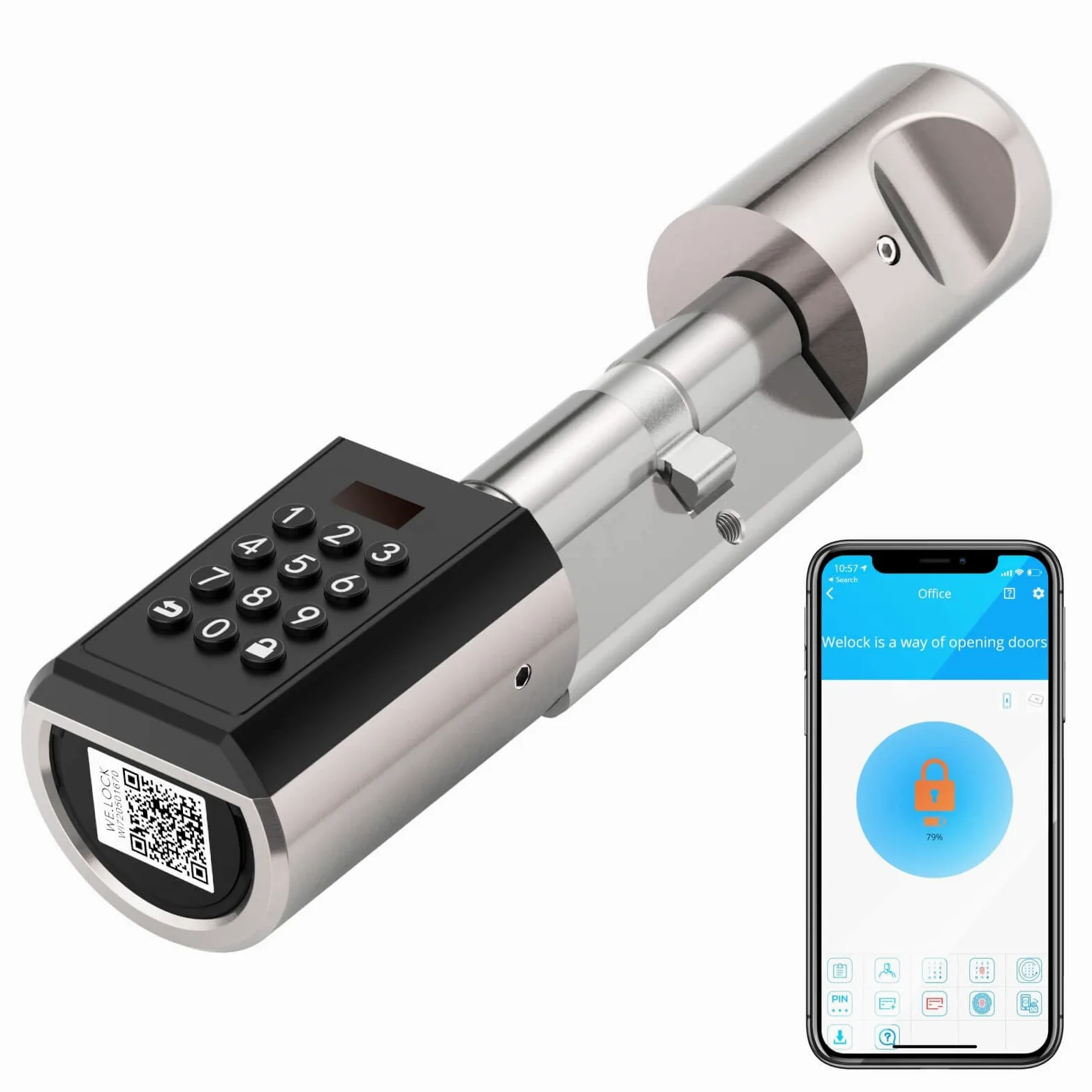 WE.LOCK PB Serratura Smart,serratura porta blindata con password e Bluetooth APP,serratura elettronica wifi,smart lock facile da installare