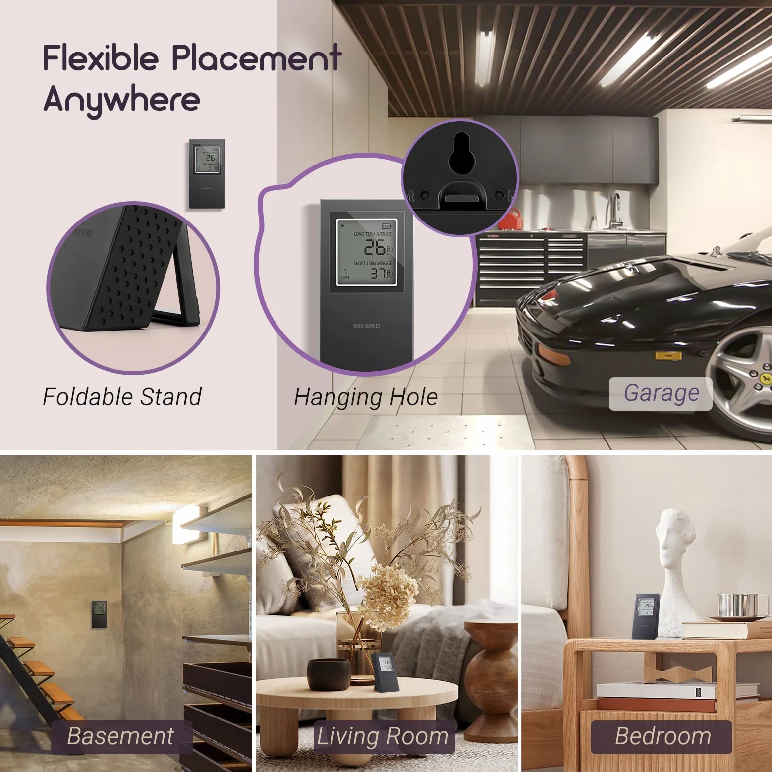 Inkbird Rilevatore di Radon Digitale,Misuratore di Radon Portatile con Monitoraggio Radon a Breve e Lungo Termine,Version EU-Bq/m³,Detector di Randon per Casa, Ufficio, Garage