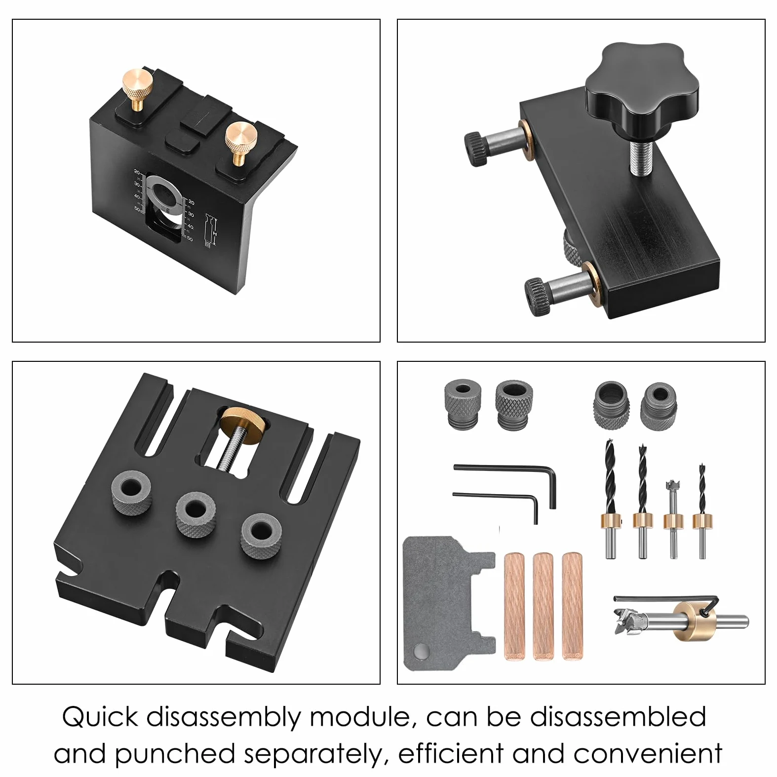Dima per Fori a Tasca Kit di Dima per Spinatura Legno Guida di Foratura per Angolo Posizionatore Localizzatore di Fori Obliqui Carpentieri Guida di Perforazione Regolabile