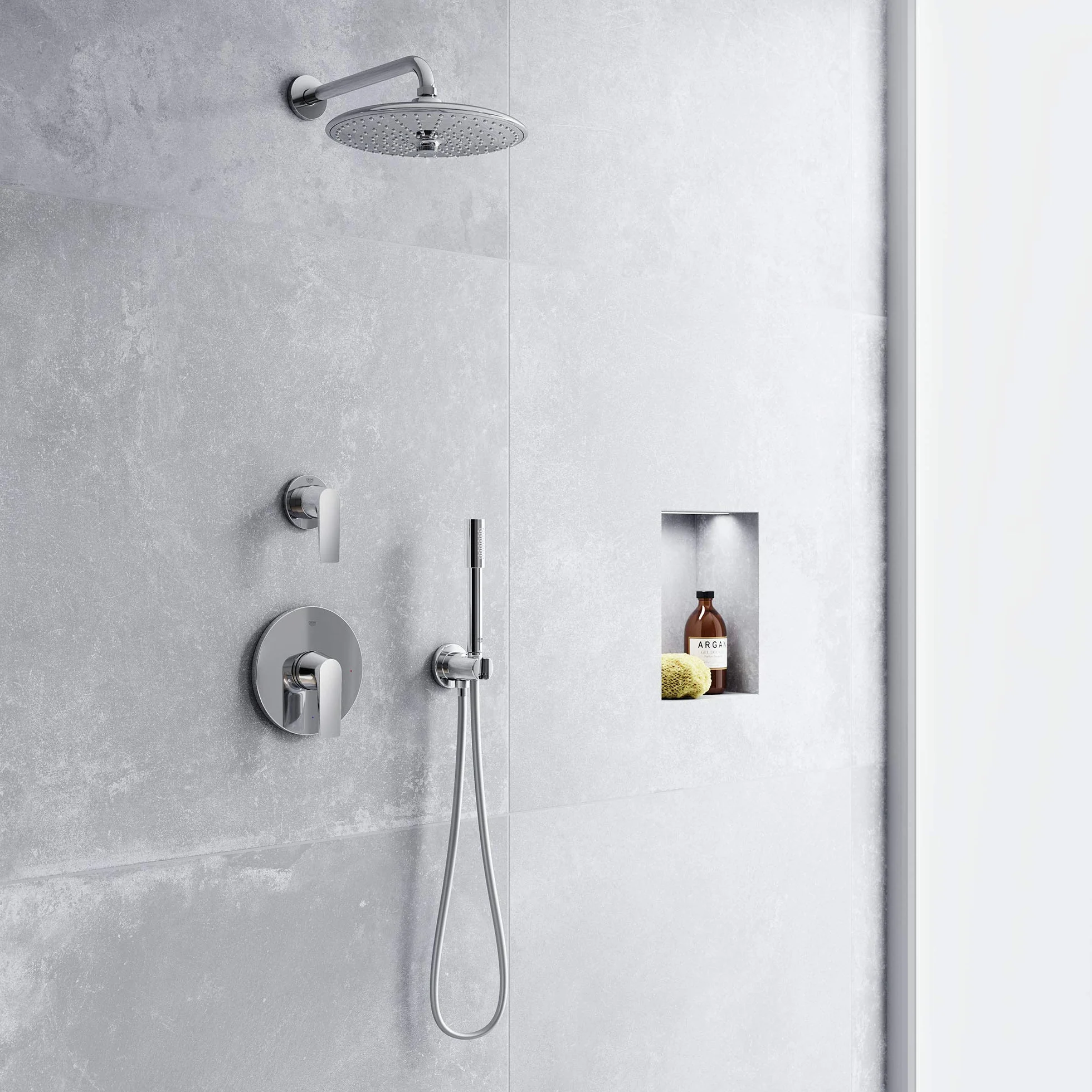 Grohe Soffione Doccia a 3 Getti, Grigio (Cromo), 260 mm 26457000