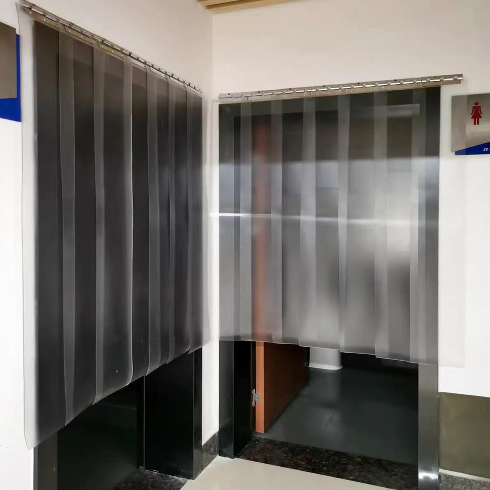 Smerigliato Tenda a Strisce in PVC 1,5mm, Commerciale Industriale Tenda per Porta Finestra a Pannello, Tende PVC Per Magazzino Garage Cancello Camere Porta D'ingresso(120x220cm/47.24x86.61in)