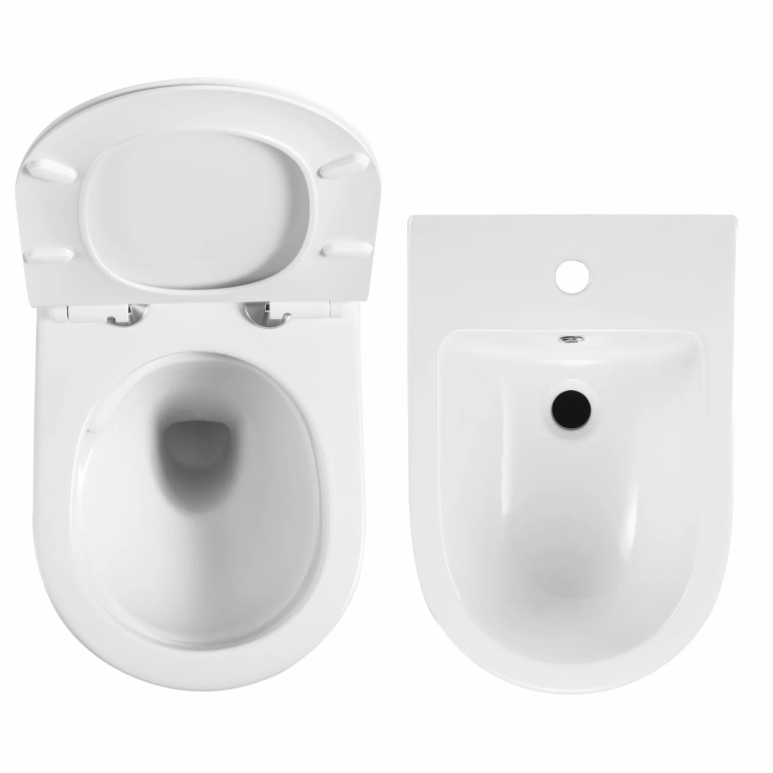 Set WC sospeso senza bordi per WC con sospensione bidet – WC da parete con rivestimento nano – WC con sedile WC con abbassamento automatico – bidet da parete per doccia intima – bidet doccia igienica
