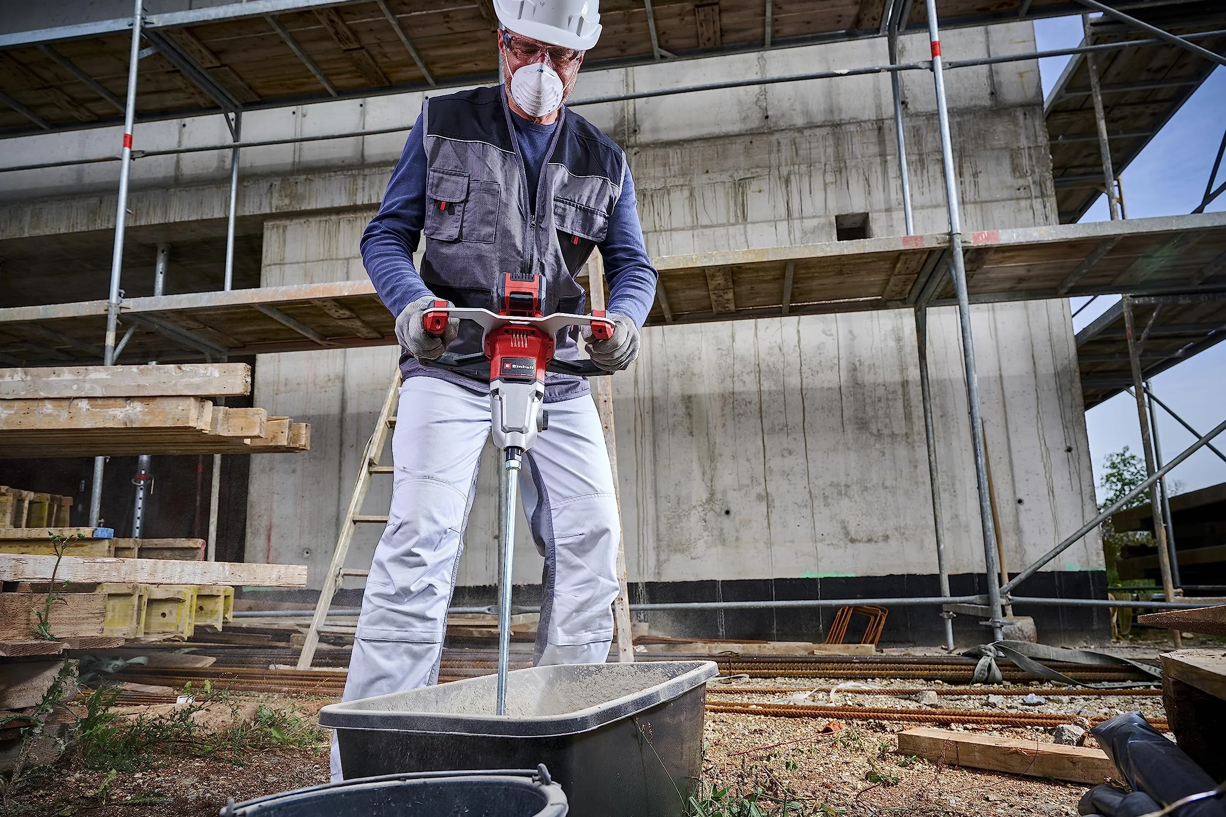 Einhell Professional Miscelatore a batteria TP-MX 18-2 Li BL Solo Power X-Change (trasmissione a 2 velocità, Brushless, max 720 min-1, incl. agitatore Ø120 mm, senza batteria)