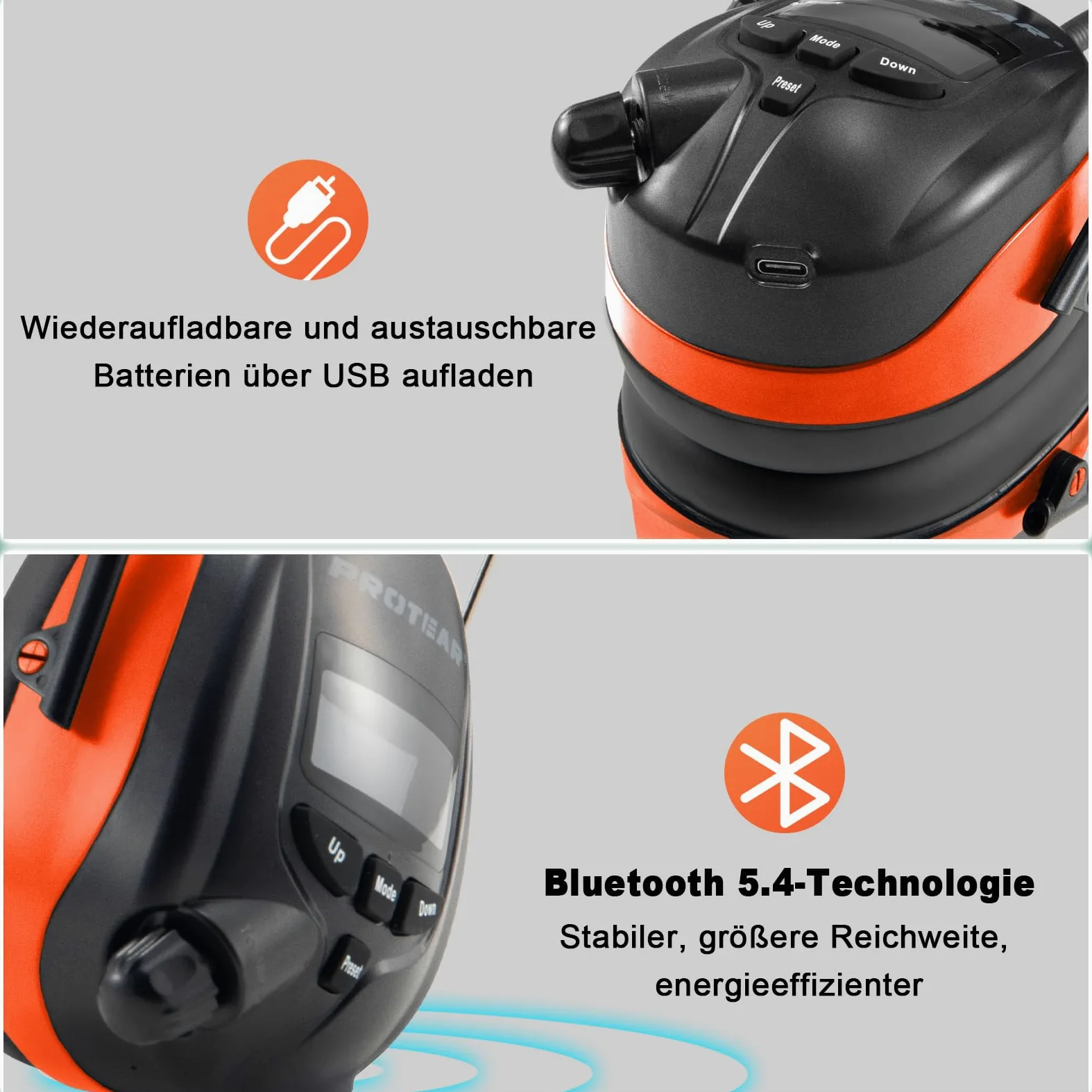 auricolari con radio DAB + / FM e Bluetooth, cuffie senza fili con cancellazione del rumore