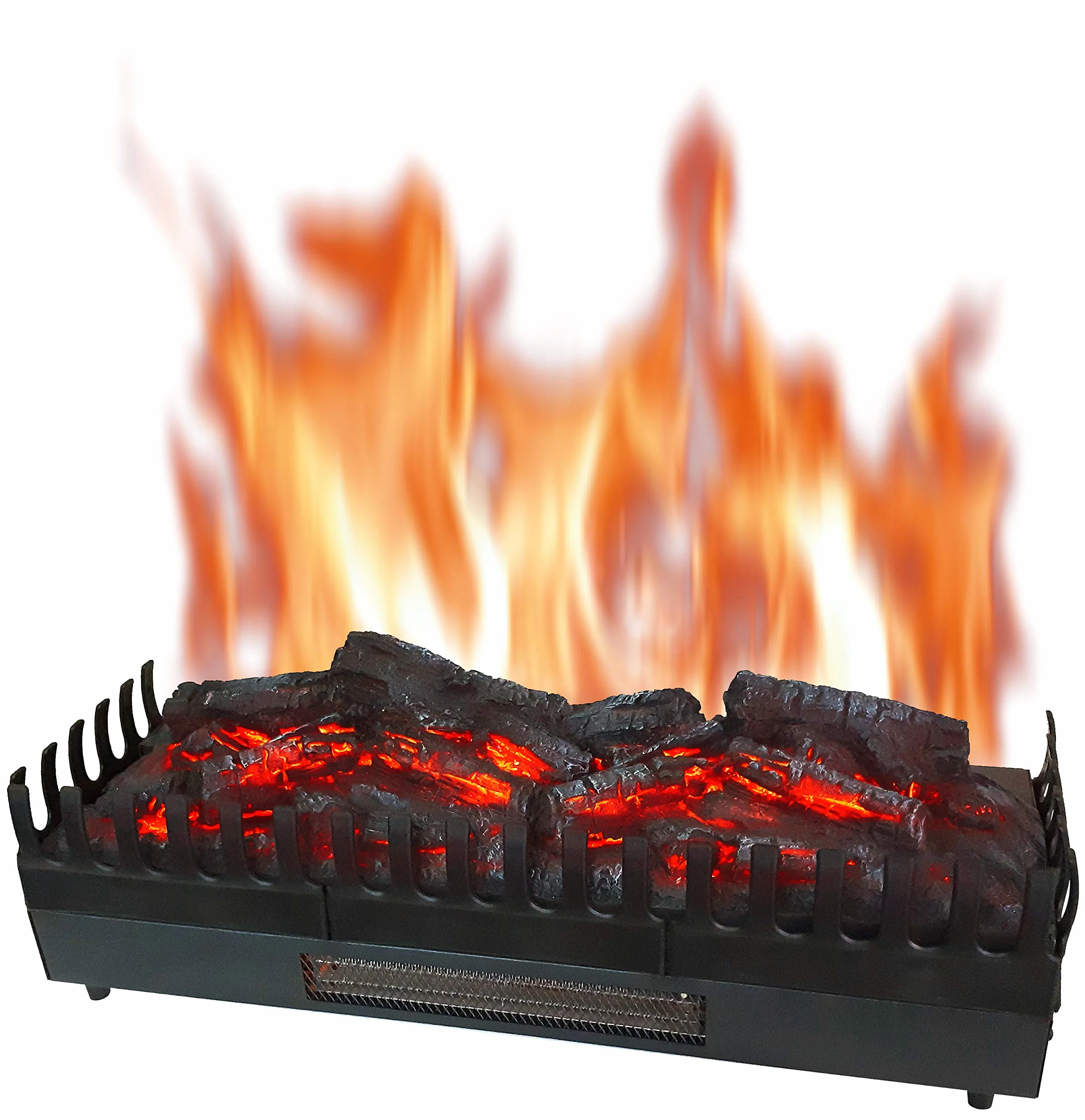 CHEMIN'ARTE Camino elettrico con Effetto Fiamma XL - LED - Legno Sintetico - 67 x 23 x 24 cm - Fuoco Elettrico - Riscalmento 2000W