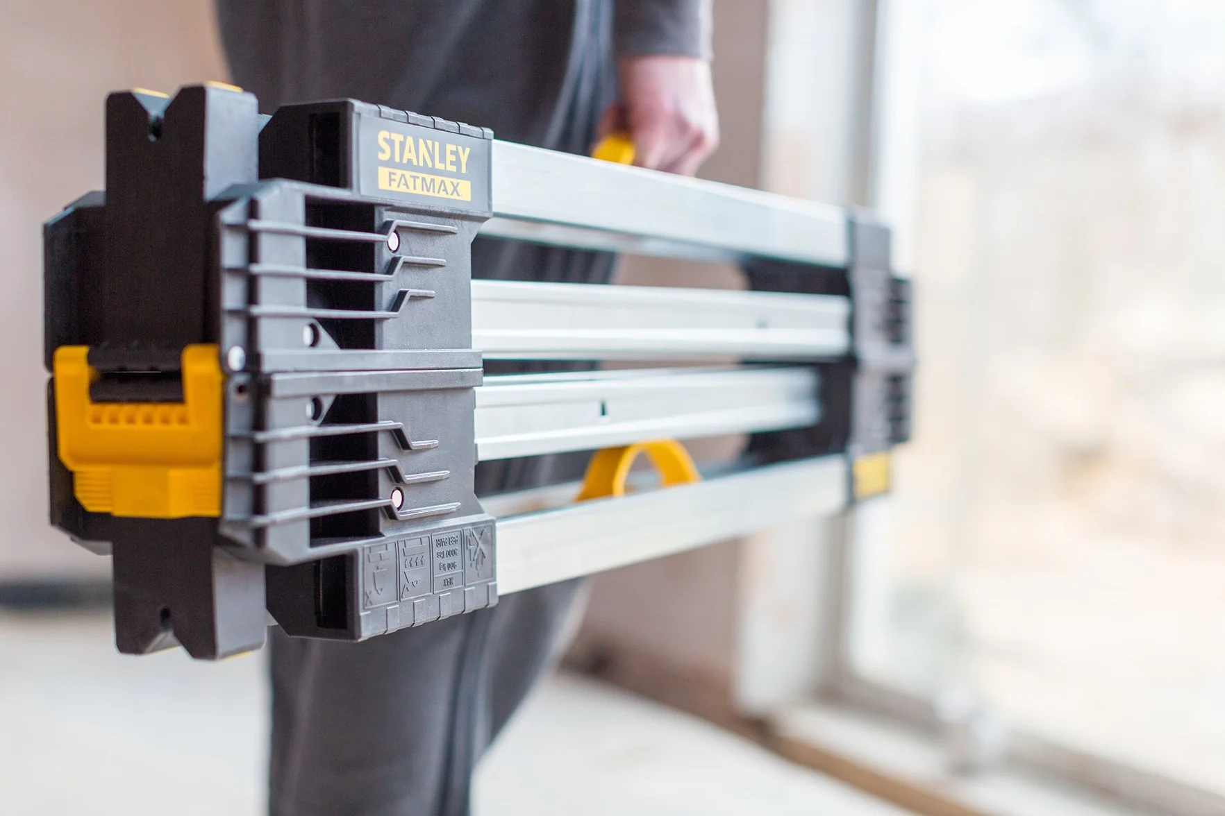 STANLEY FATMAX 900kg Cavalletto pieghevole in metallo (coppia) - Soluzione portatile e durevole per banco da lavoro con gambe in metallo, FMST1-75673