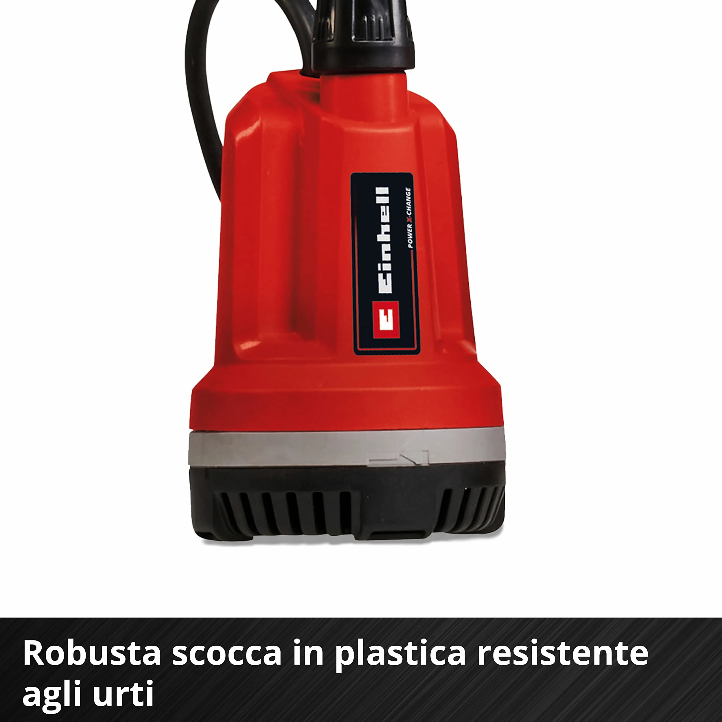 Einhell GE-PP 18 RB Li - Solo Pompa a immersione acqua piovana (18V, prevalenza 20 m, portata 3000 L/h, profondità max 4 m, senza batteria e caricabatteria)