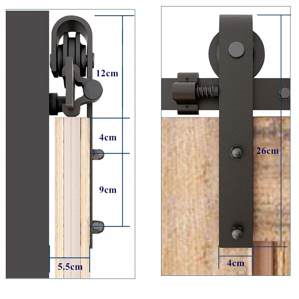 CCJH 2.46M/8FT Hardware Kit di guida per porta scorrevole, binario porta scorrevole a doppia porta per una porta sospesa in legno
