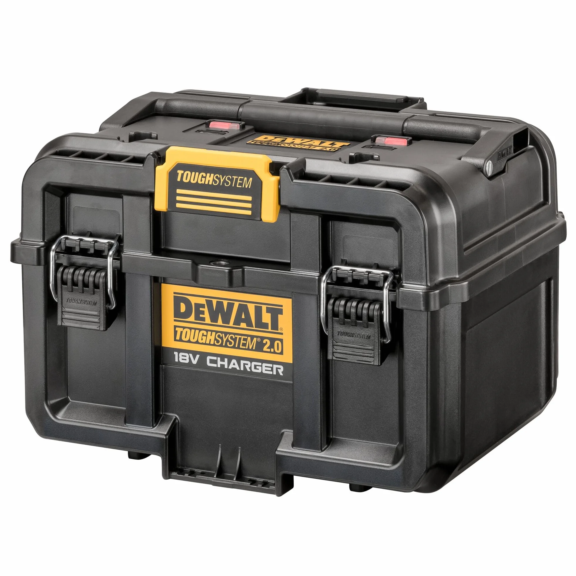 Dewalt Dwst83471-Qw 1/2 Tough System 2.0, Doppio Caricabatteria 4A con Carica Simultanea per Batteria Xr 18V, Flexvolt, Ventola Interna per Dissipazione Calore Quando Chiusa