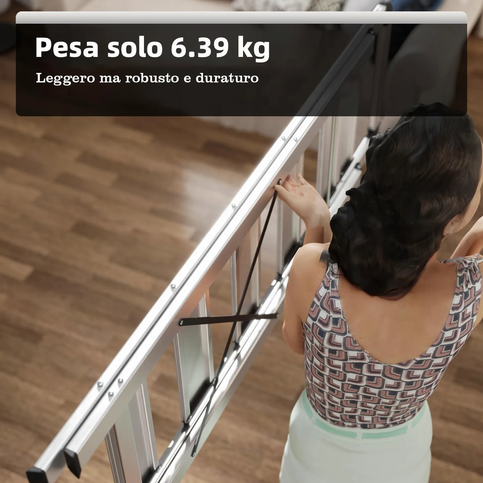 KINGRACK Scaletta 5 Gradini Pieghevole in Alluminio Leggera con Corrimano, Blocco di Sicurezza, Pedali Antiscivolo, Scala per Cucina Garage Casa, Salvaspazio Robusta e Portatile Massima 150kg, Argento