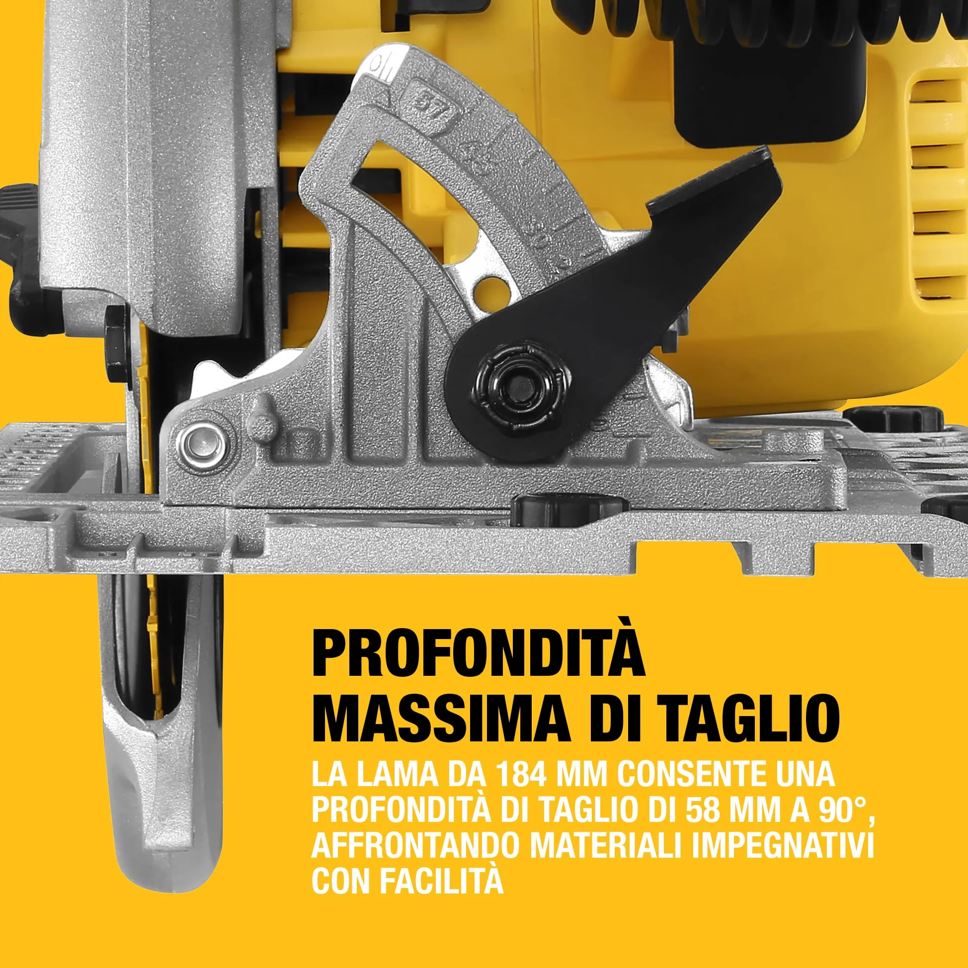 DEWALT Sega Circolare 18V motore BRUSHLESS, Solo corpo macchina, DCS572N-XJ
