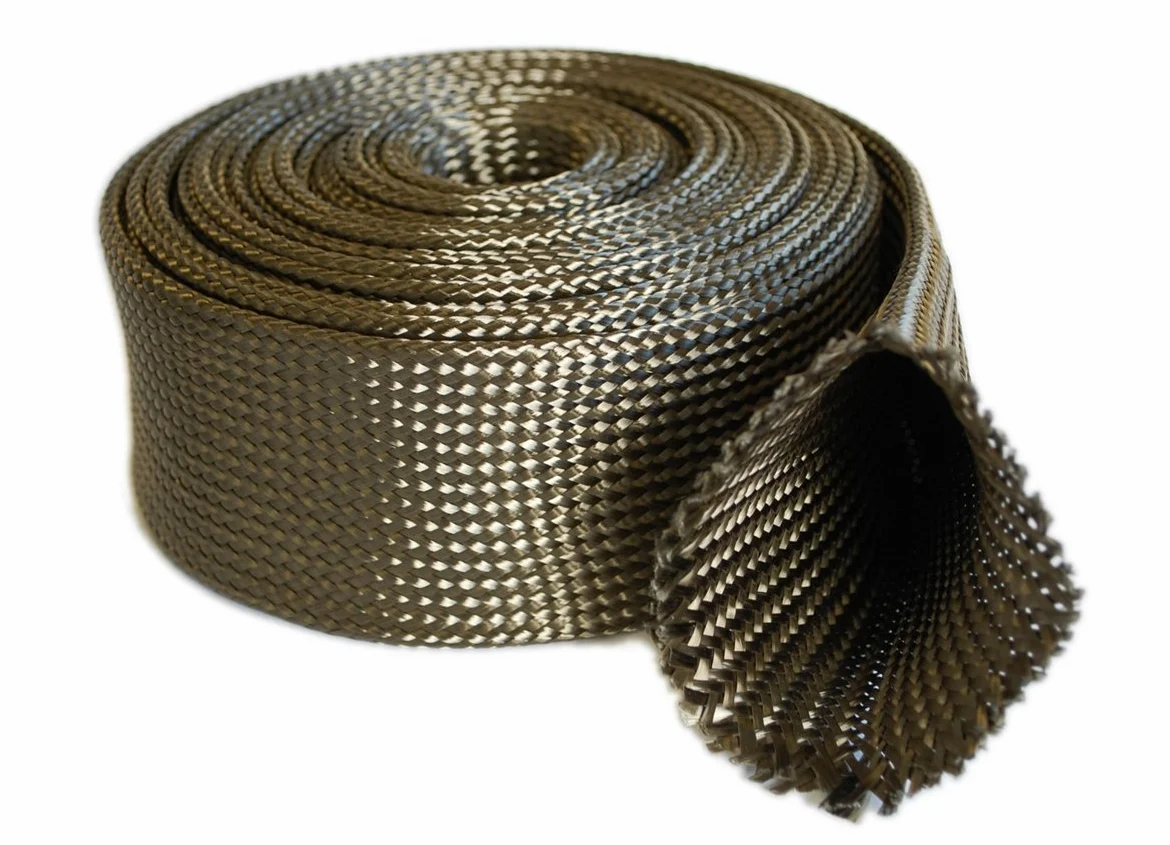 Guaina Ignifuga in Basalto espandibile diametro interno da 12mm a 18mm, Tecnologia Aerospaziale per Isolamento Termico Estremo, Protezione Anti Fuoco. Made in Italy. Matassa da 5 metri