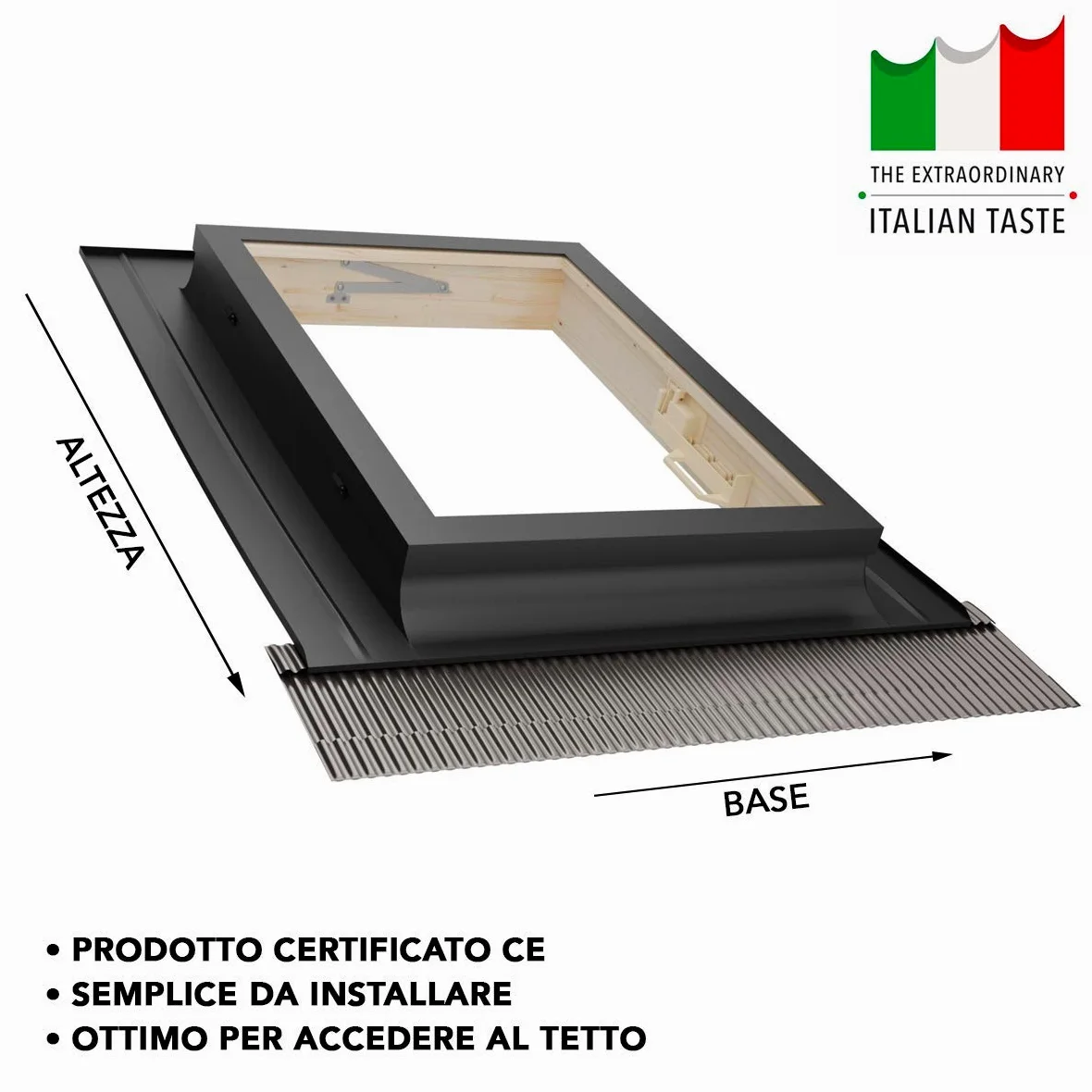 Emica Lucernario Best apertura Libro Doppia Vetrata (45x55 Base x Altezza)