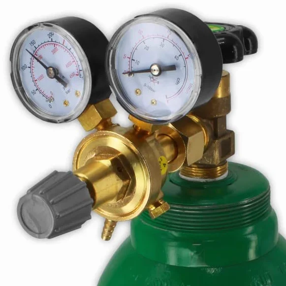 Bombola gas argon CO2 piena 8L 1,5m3 con regolatore Exakt Vogelmann, Bombola del gas per saldatura, Regolatore di saldatura a gas
