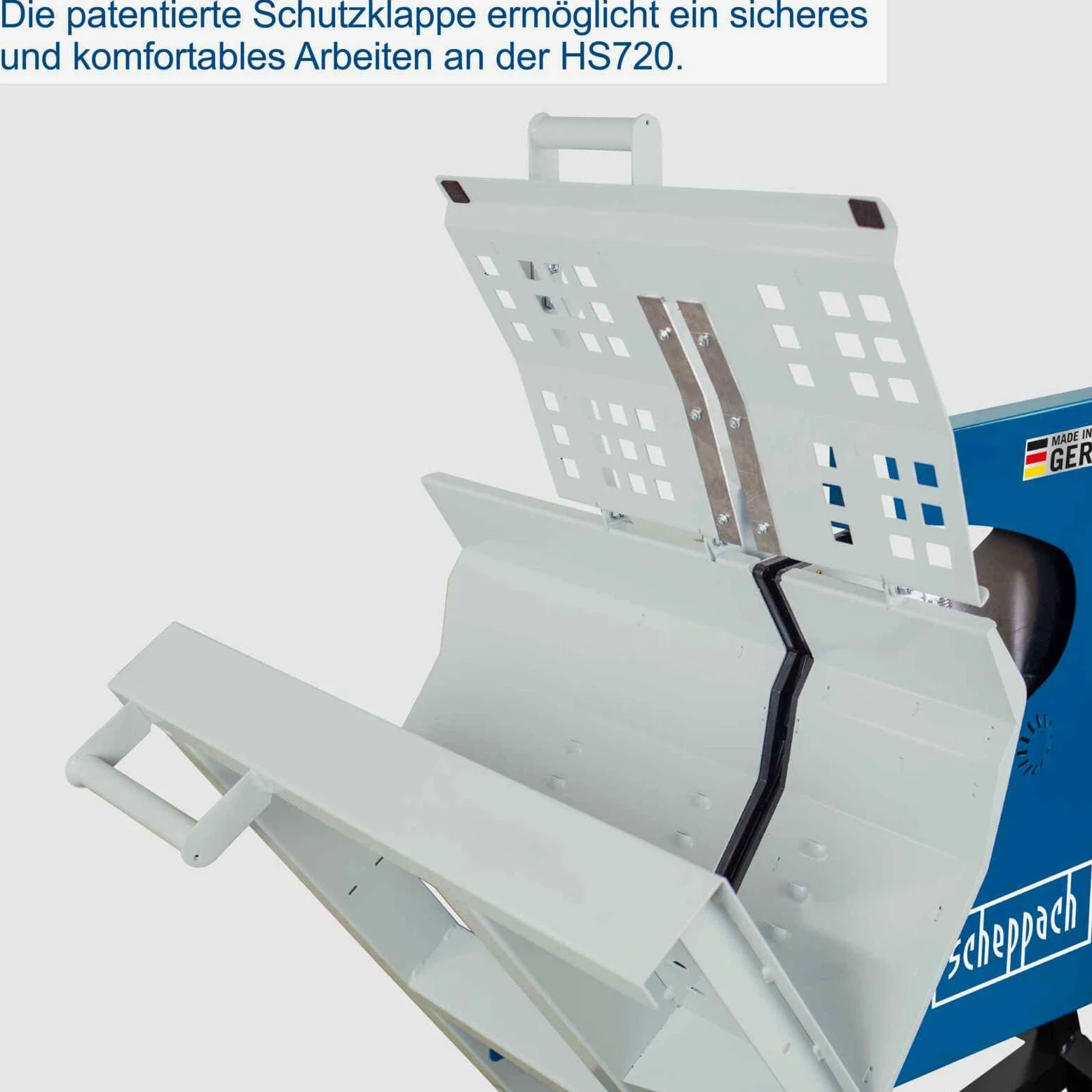 Scheppach HS720 | Sega a dondolo per legna da ardere | Lama di Ø700 mm | Potenza di 3000 W | Collegamento 230 V | Made in Germany | Taglio reversibile 250 mm | Per tronchi 370 x 240 mm