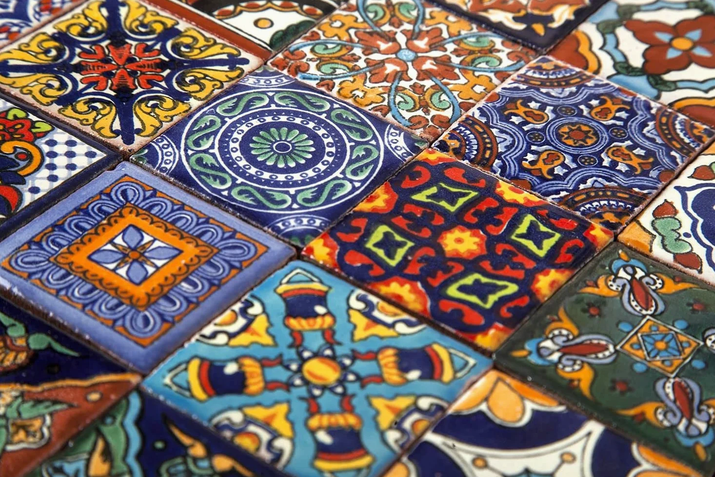 Cerames Piastrelle Mosaico Messicane – 120 ceramiche mattonelle messicane decorative per bagno, doccia, scale, parete posteriore della cucina | Tessere mosaico ceramica 5x5 cm