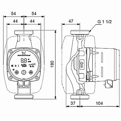 Grundfos Pompa di circolazione ad alta efficienza Alpha2 25-60 N 180 mm