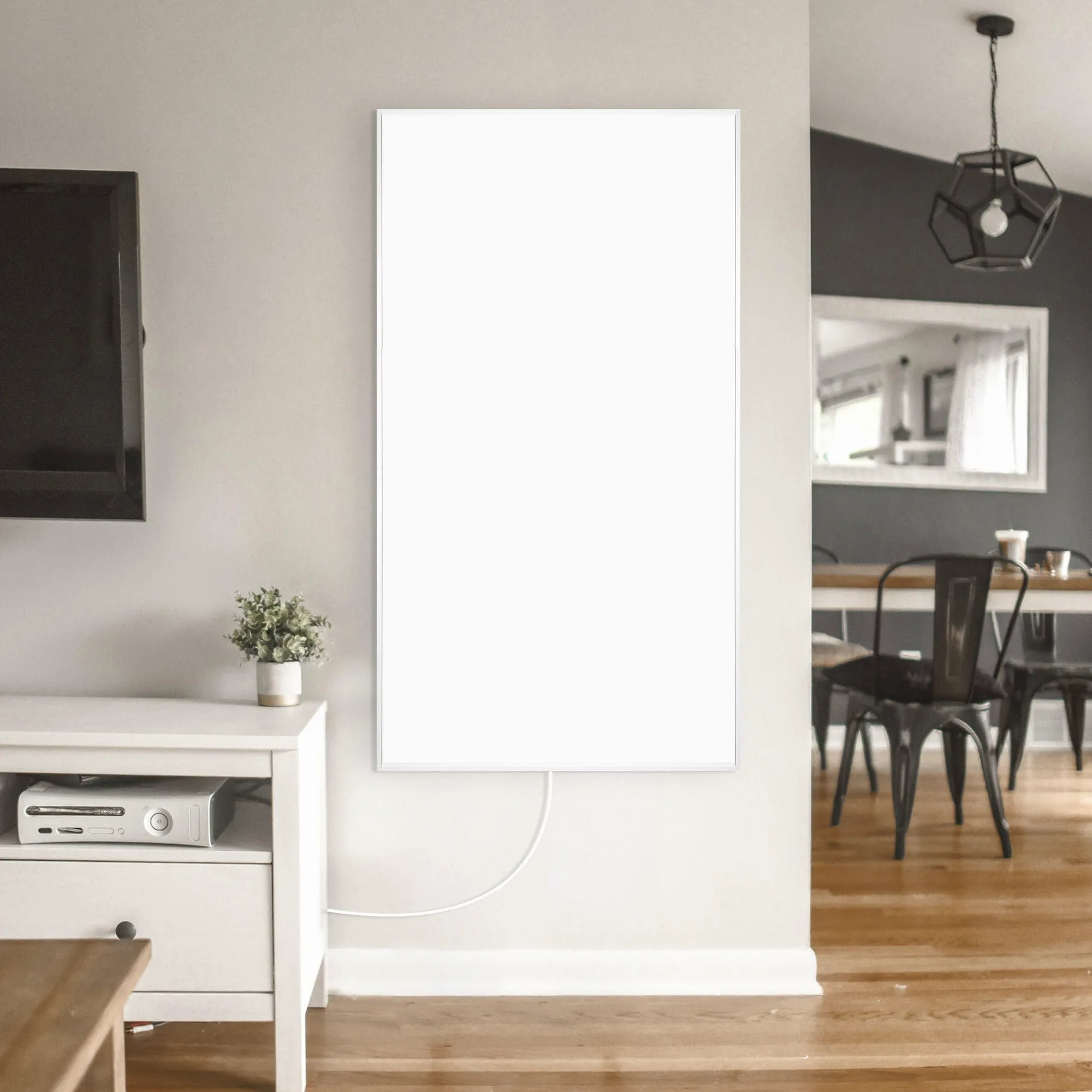 WarmlyYours, pannello radiante elettrico bianco, potenza 800 watt, 60 x 120 cm, montaggio a parete, in alluminio, calore a infrarossi