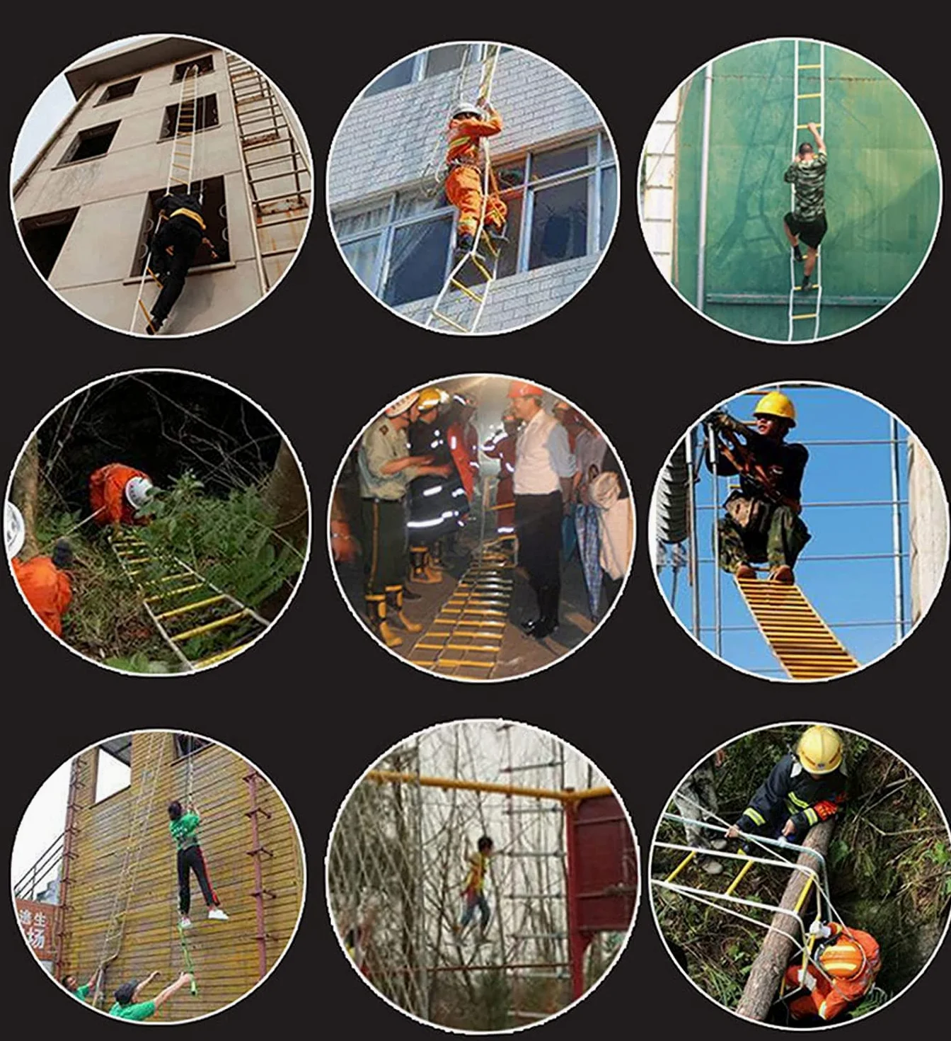 scala di corda antincendio, Scala di Evacuazione Scala di corda antincendio Scalette 1.2.3 piani Scala morbida for bambini e adulti con moschettoni Scala di sicurezza di emergenza resistente alla fiam