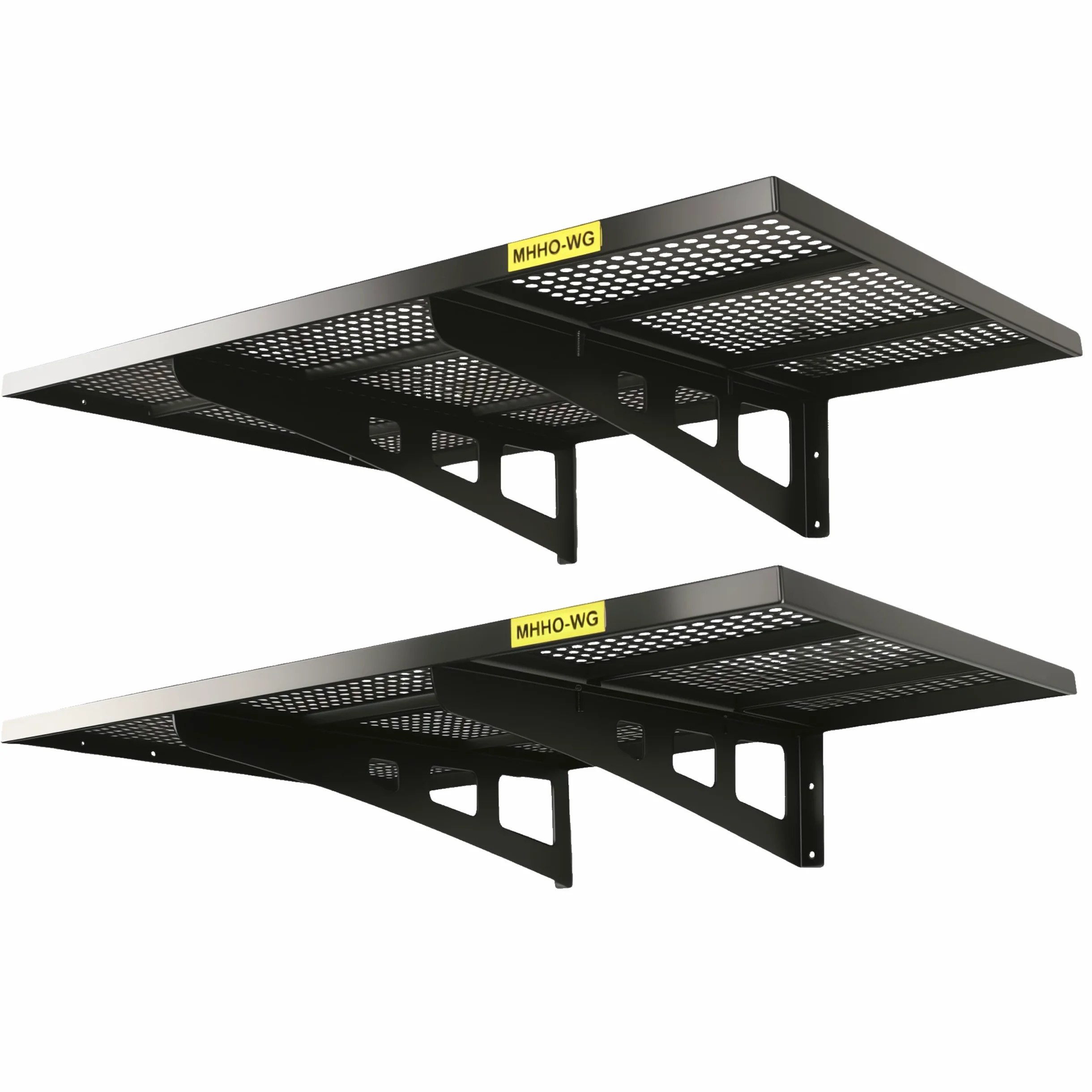 Set di Mensole da Parete per Garage 2 Pz (2x3 Piedi) - Robuste Portautensili con Ganci, Sospese, Risparmio di Spazio, Ner