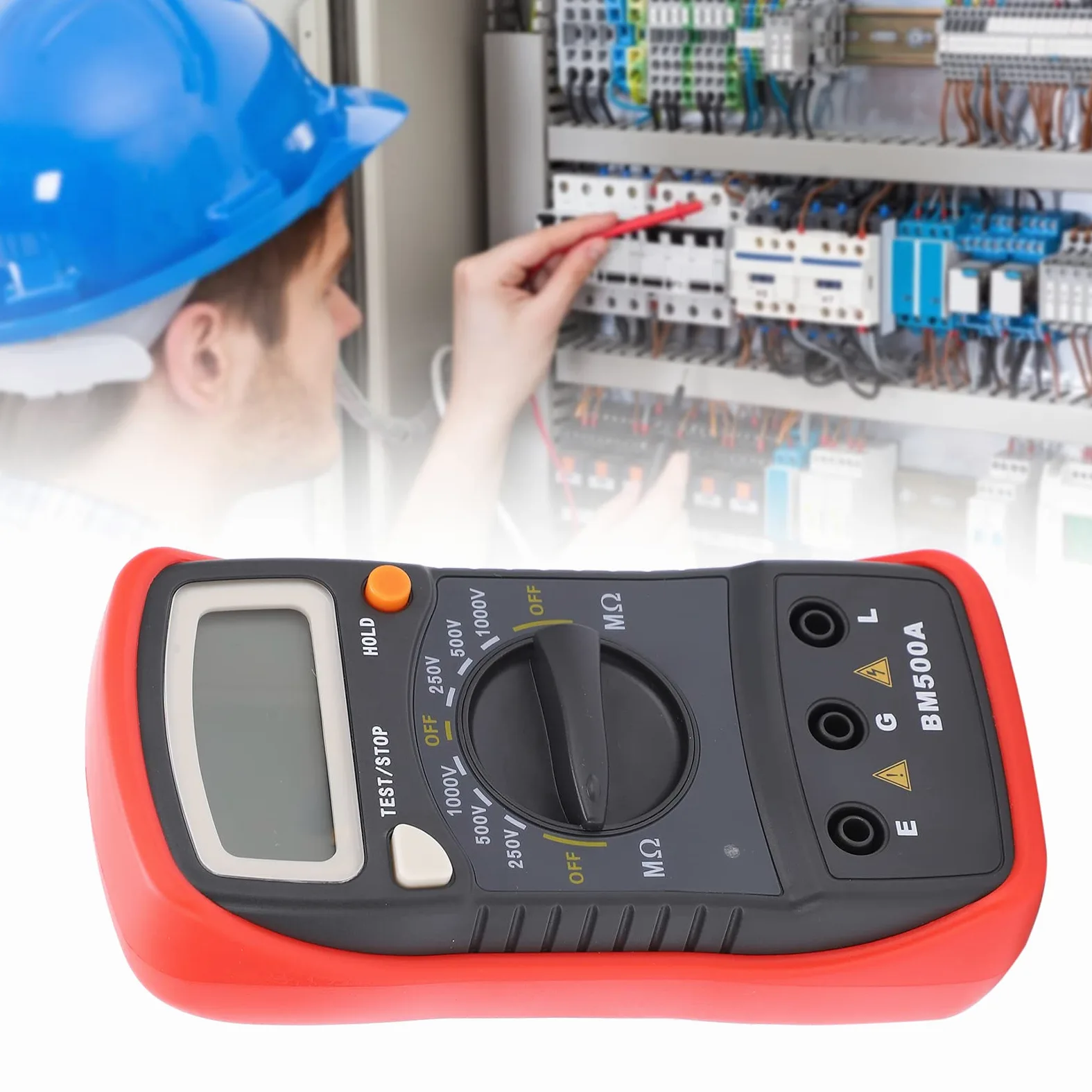 Megaohmmetro Digitale Tester Resistenza Isolamento 1000V Misurazione 0,001-1999 MΩ Display LCD con Supporto ABS