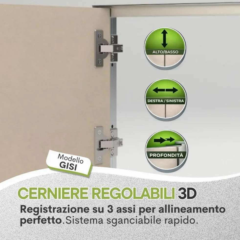 Sportello Filo Muro GiSI INTEGRA su Misura in MDF Idrofugo e Telaio Alluminio – Chiusura Filomuro per Muratura da interno