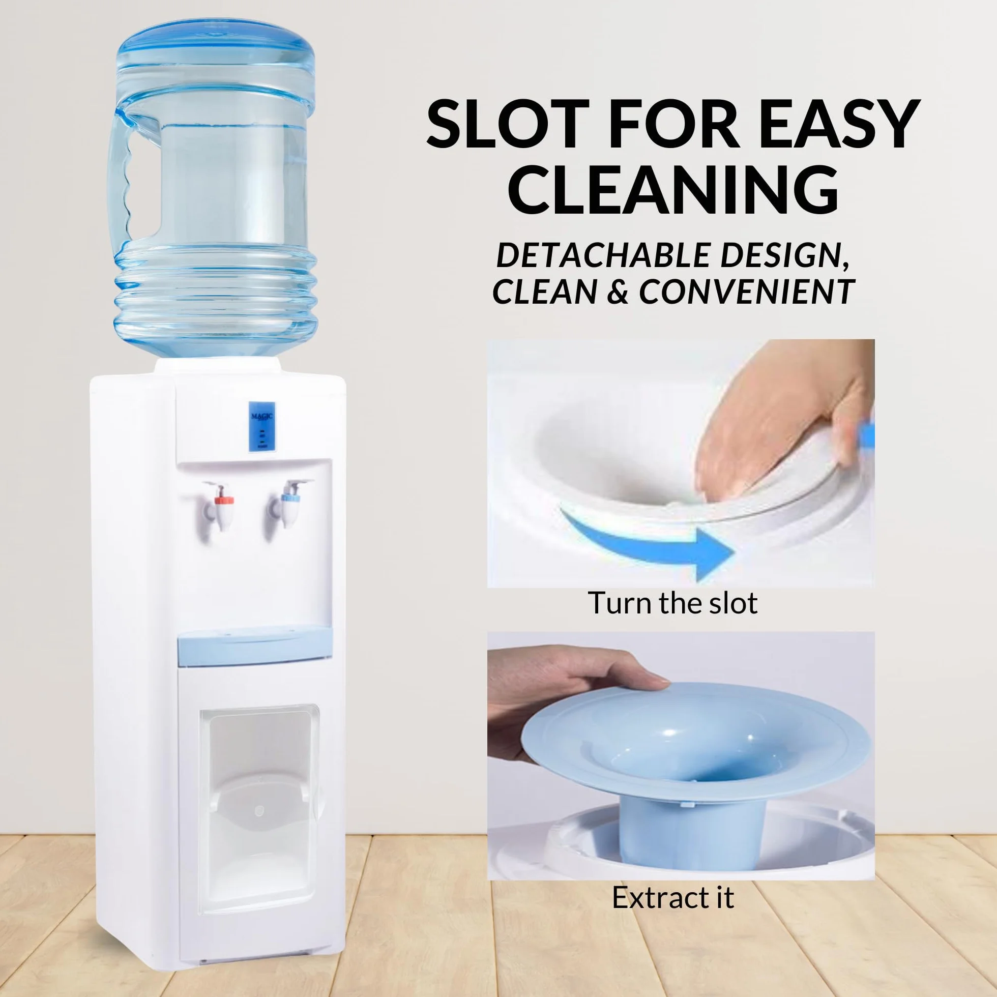 Dispenser Elettrico di Acqua Fredda e Calda. Dispenser d'Acqua Silenzioso da Pavimento per Casa, Cucina, Ufficio, Hotel. (Bottiglia d'Acqua Non Inclusa)