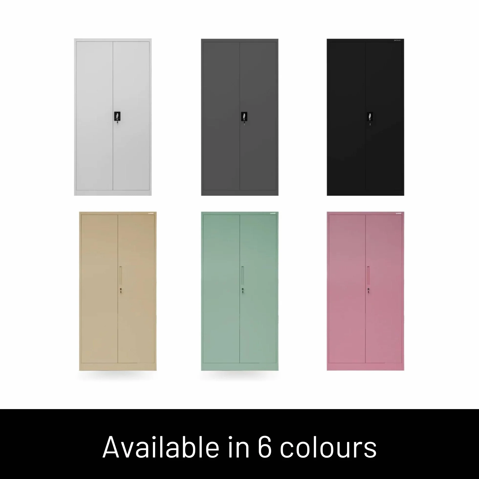 Domator Armadio Metallico C34 Armadietto Archivio per utensili Porte a battente Appendiabiti Verniciato a polvere 185 cm x 90 cm x 45 cm (Verde pastello)