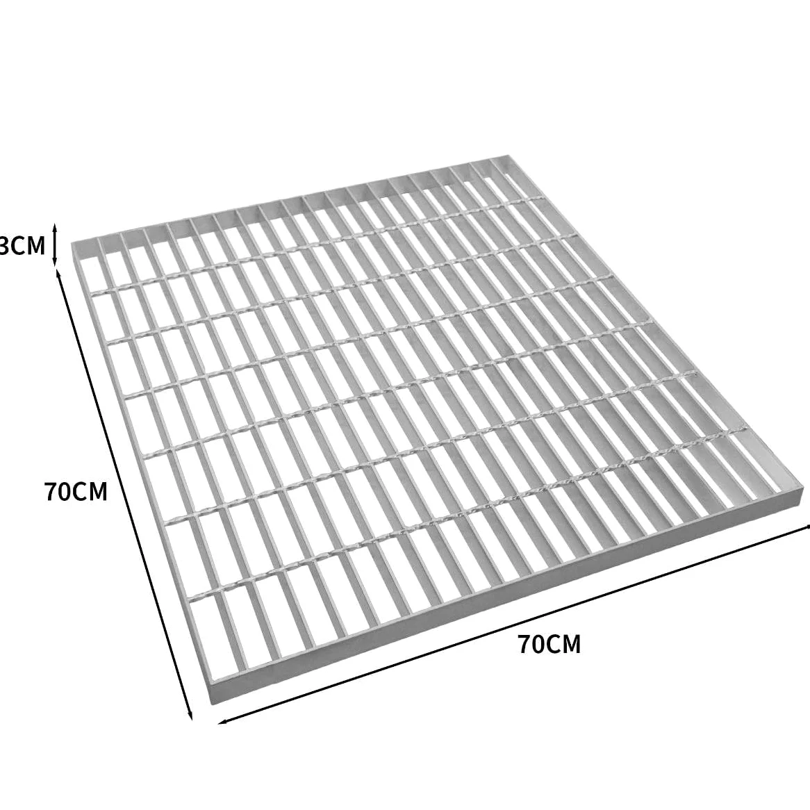 Griglia zincata del pavimento passerella pannello di drenaggio grondaia sfiato acciaio resistente alle intemperie zincato 700mm x 700mm x 30mm 4mm spessore del metallo 700kg capacità di carico